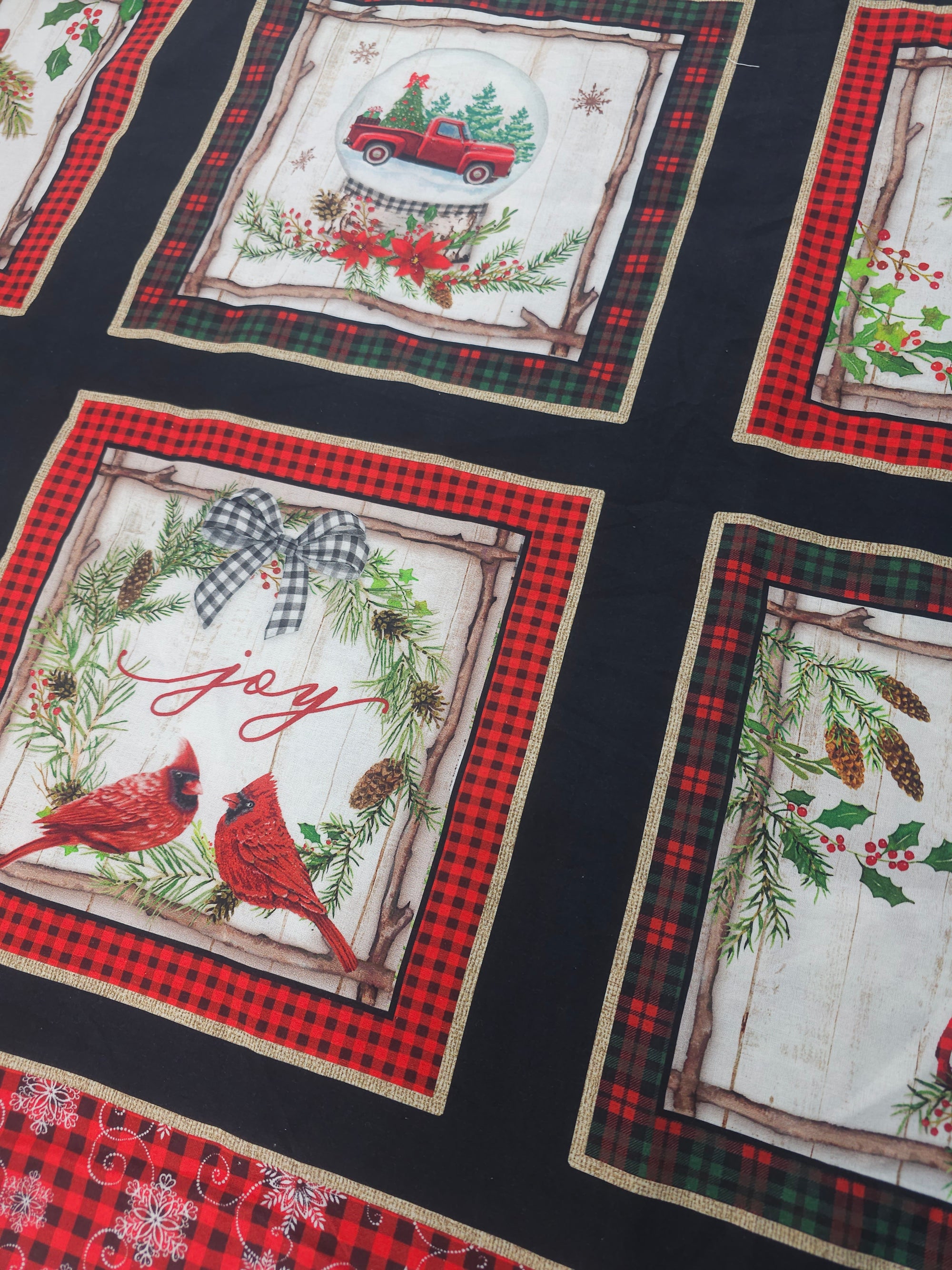 Christmas squares Cotton- 2m piece
