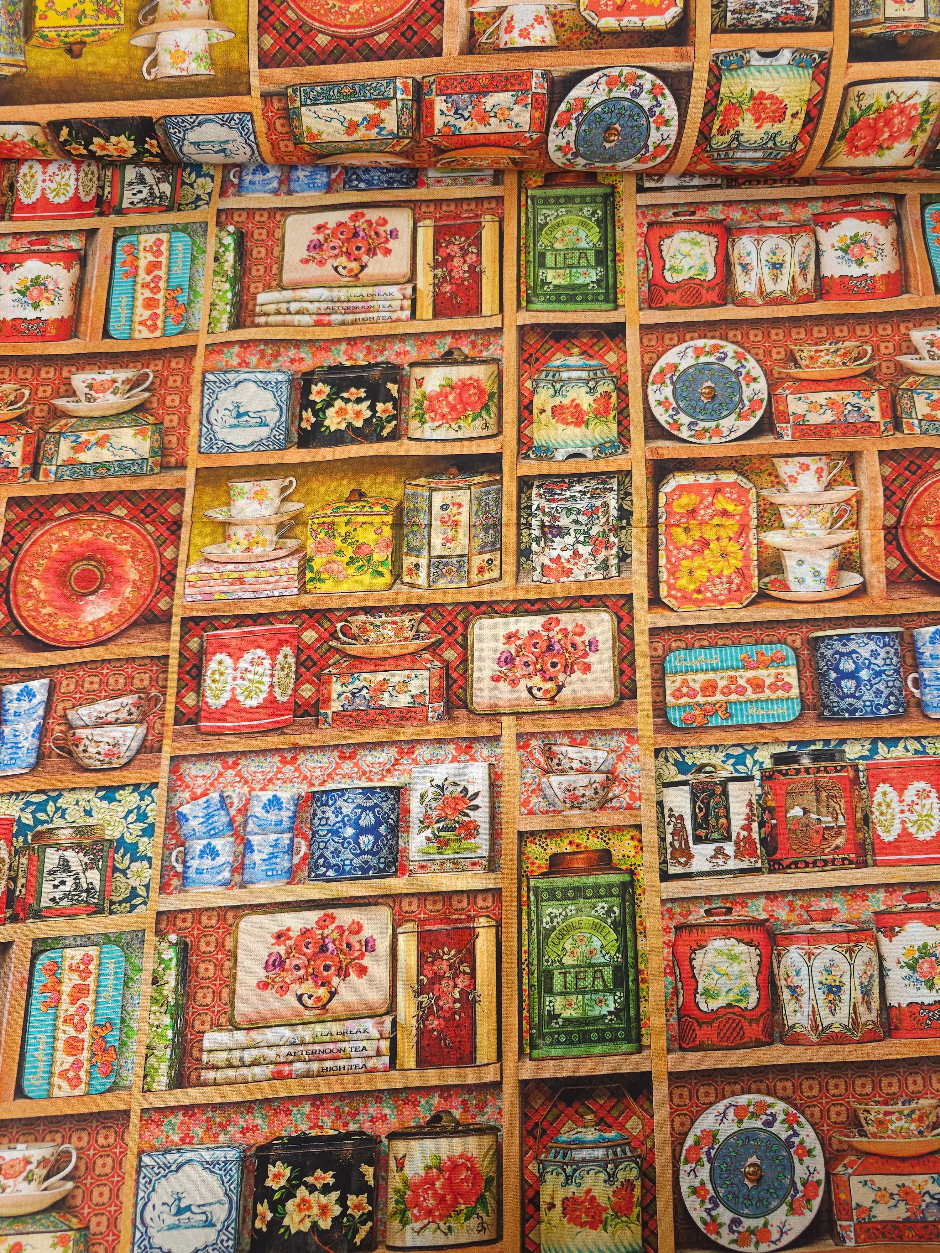 Antique China Pots & Plates 100% Cotton - Robert Kaufman