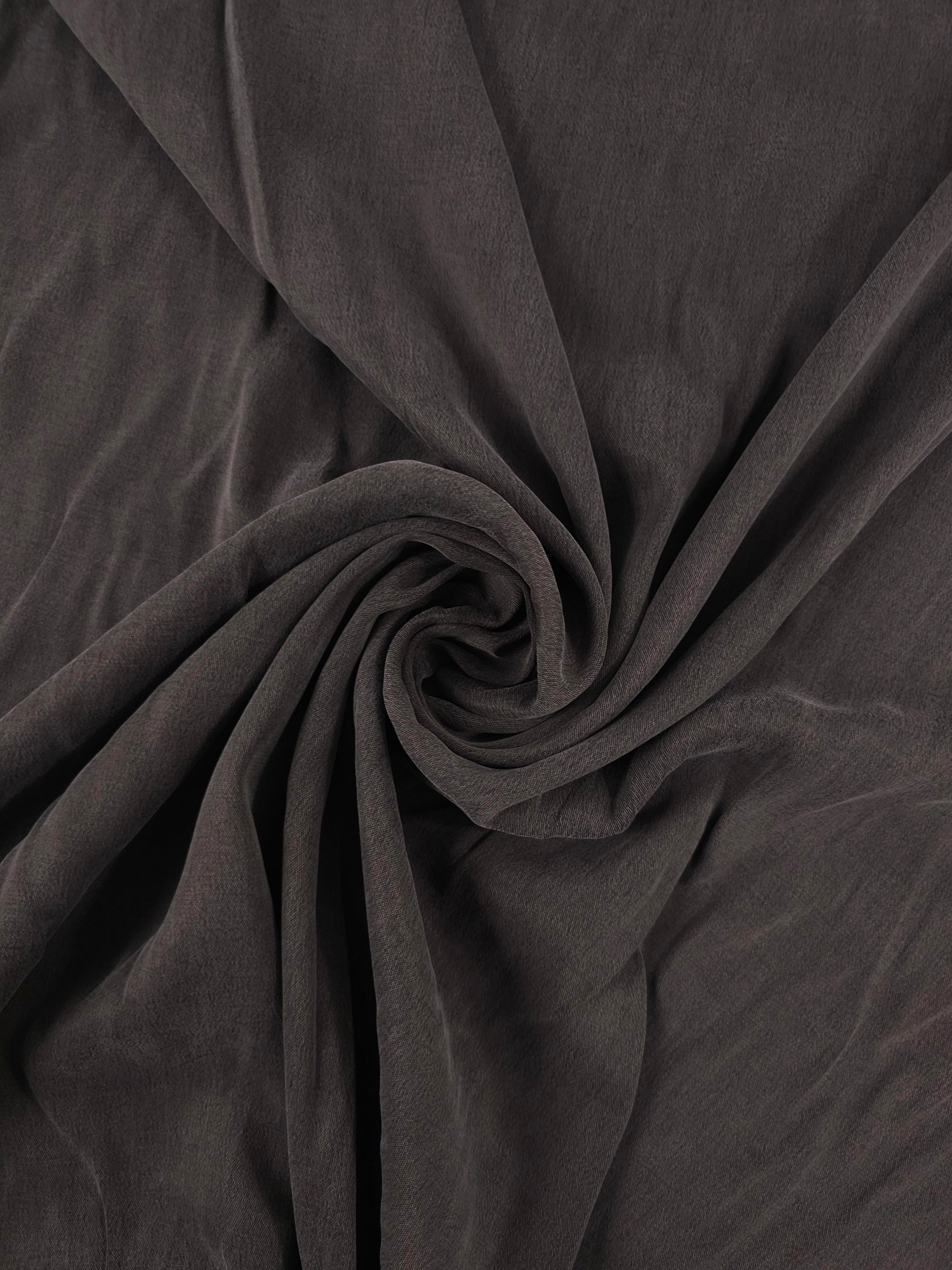 Dark Brown Sandwashed Cupro Viscose