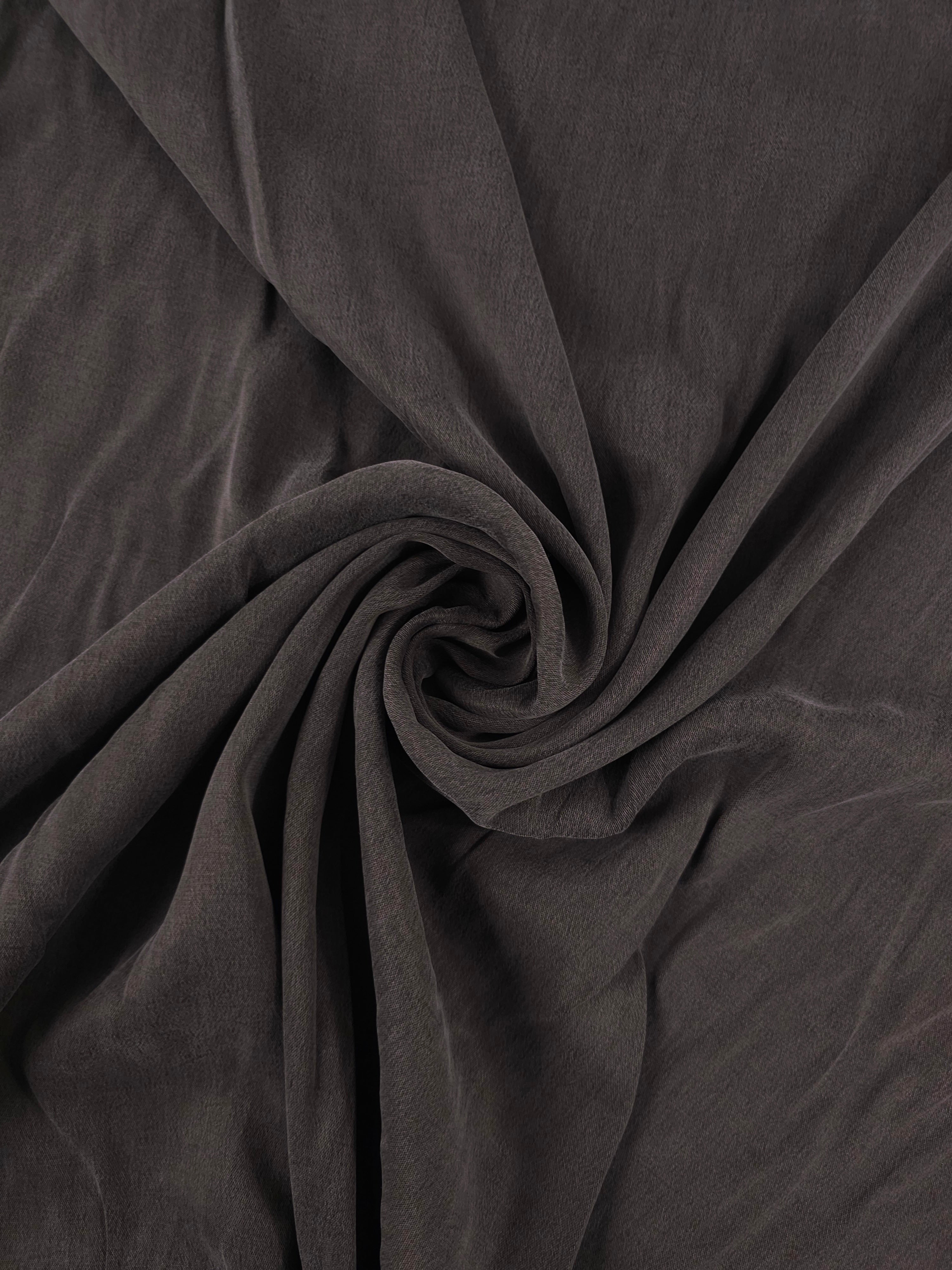 Dark Brown Sandwashed Cupro Viscose