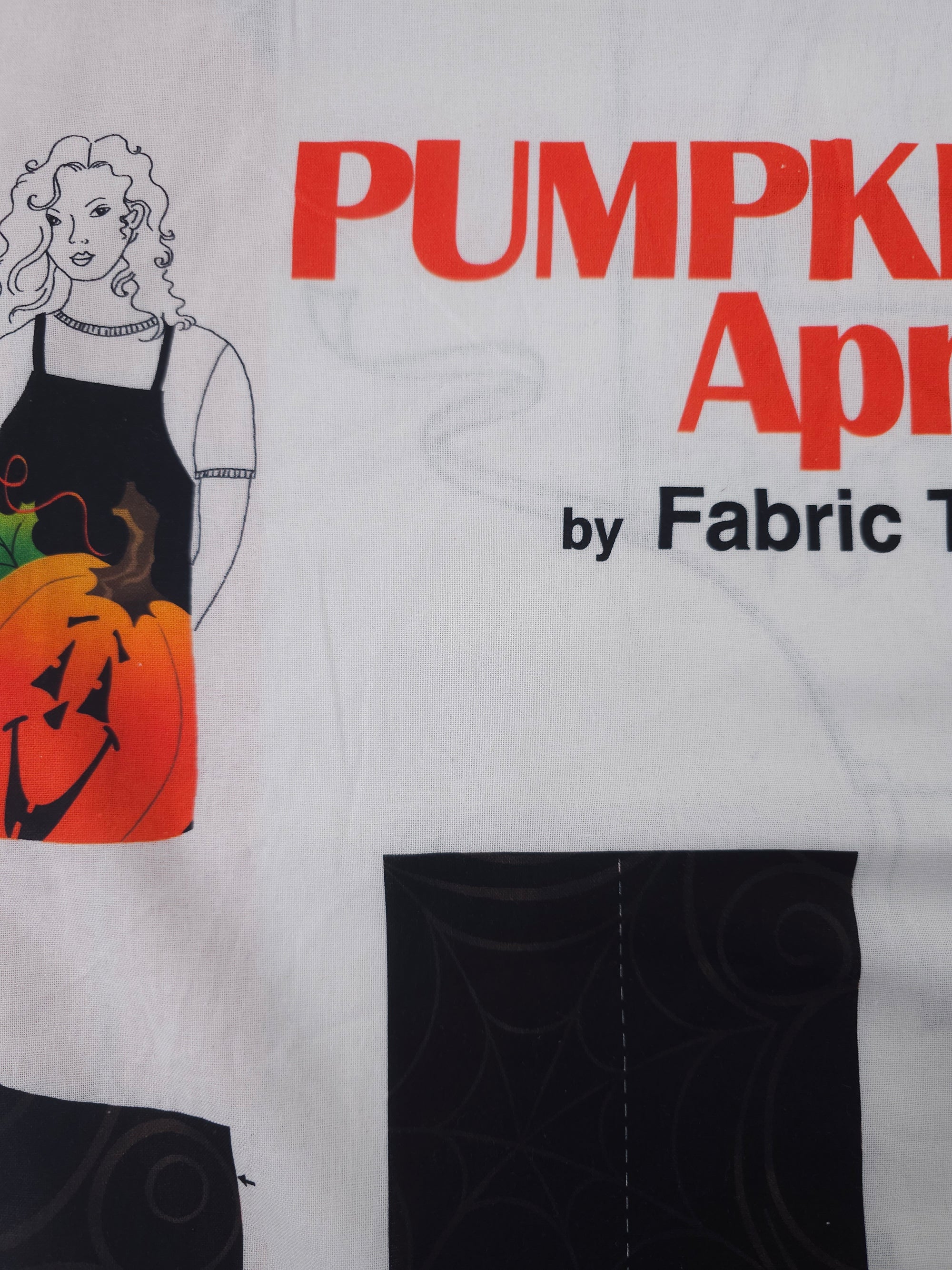 Pumpkin apron cotton panel- 1.7m piece