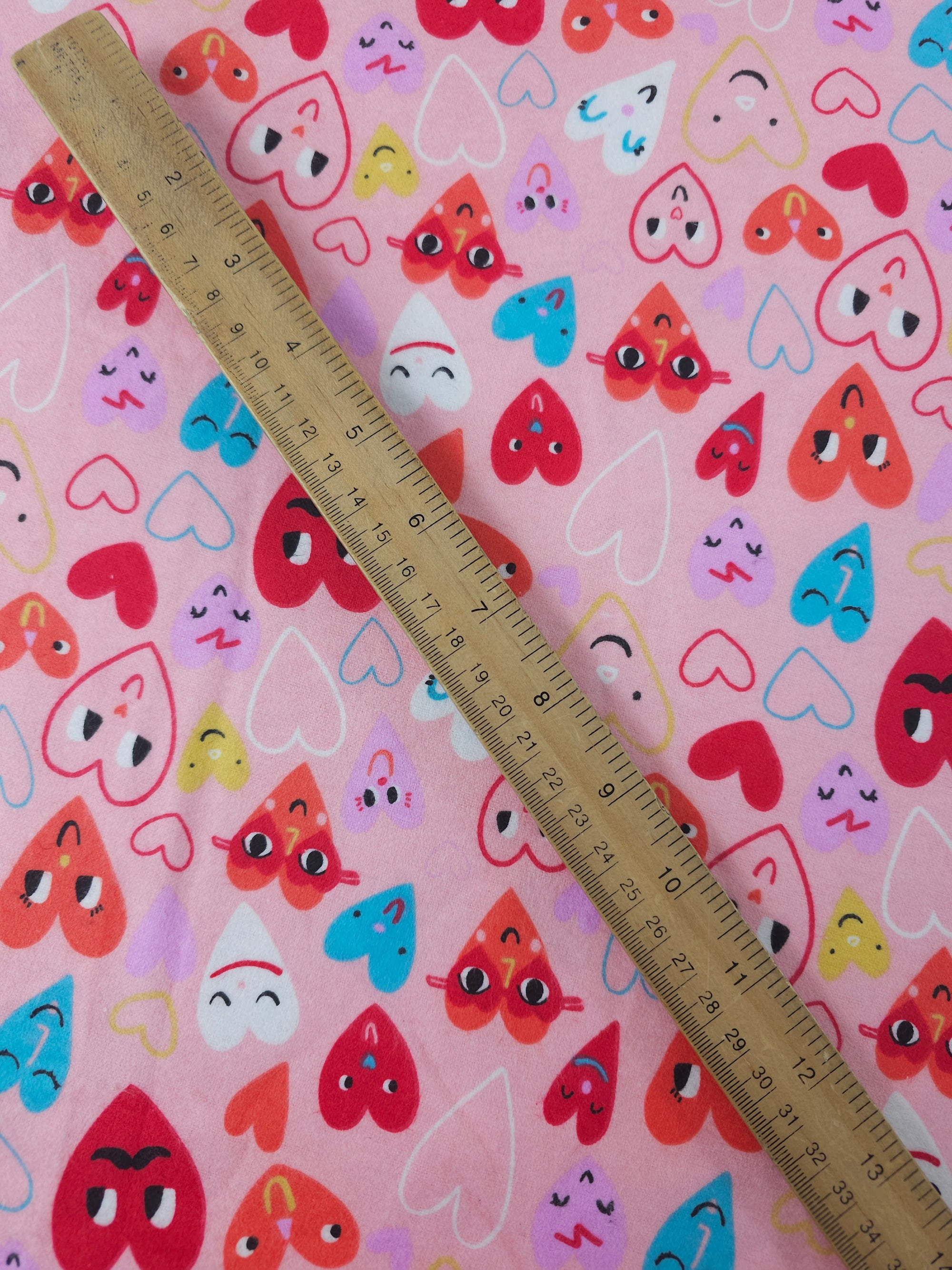 Doodle Love Hearts Lightweight Flannel Cotton