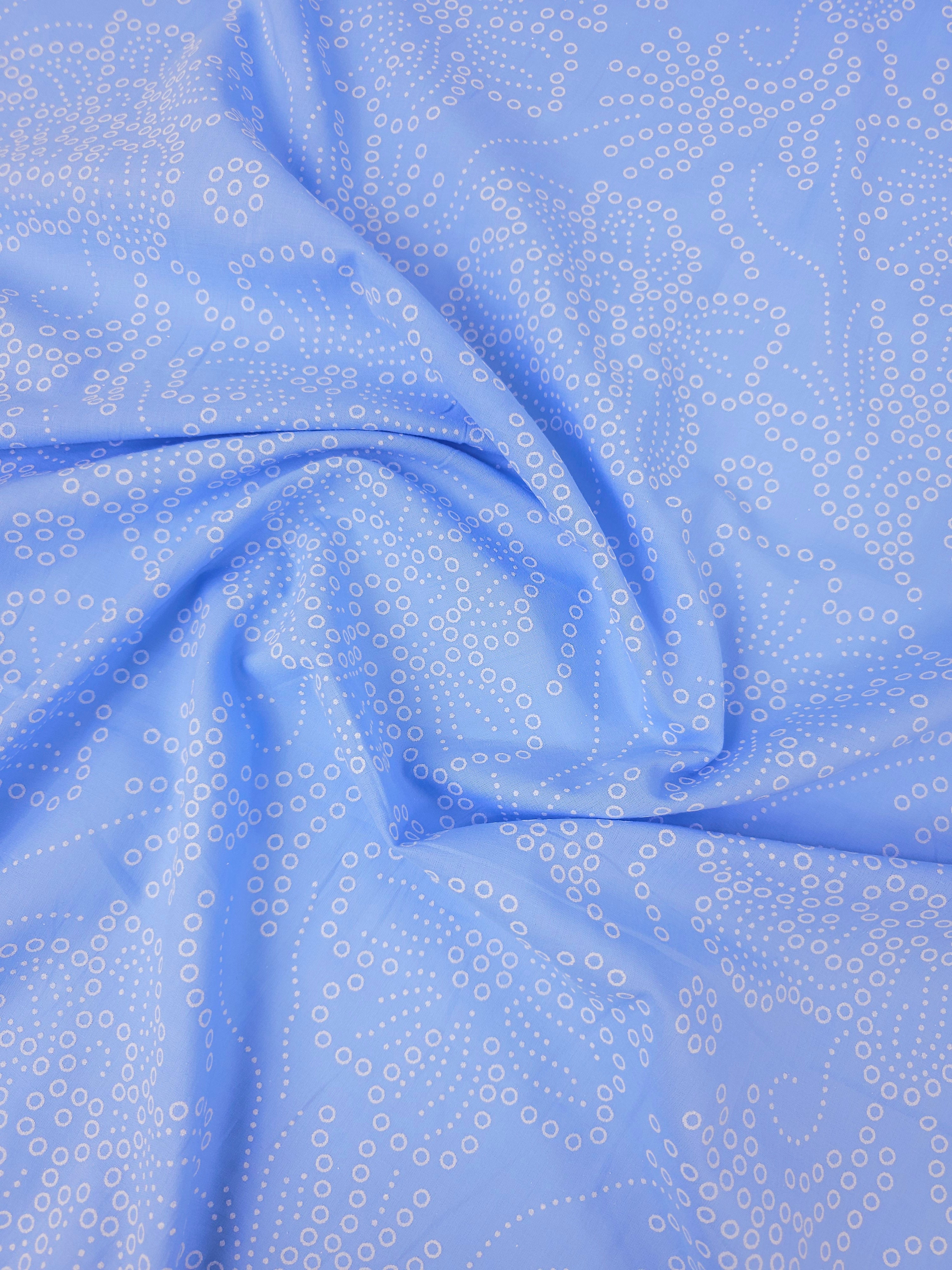 Cornflower Blue Laser Floral Lightweight Cotton *DEFECT*