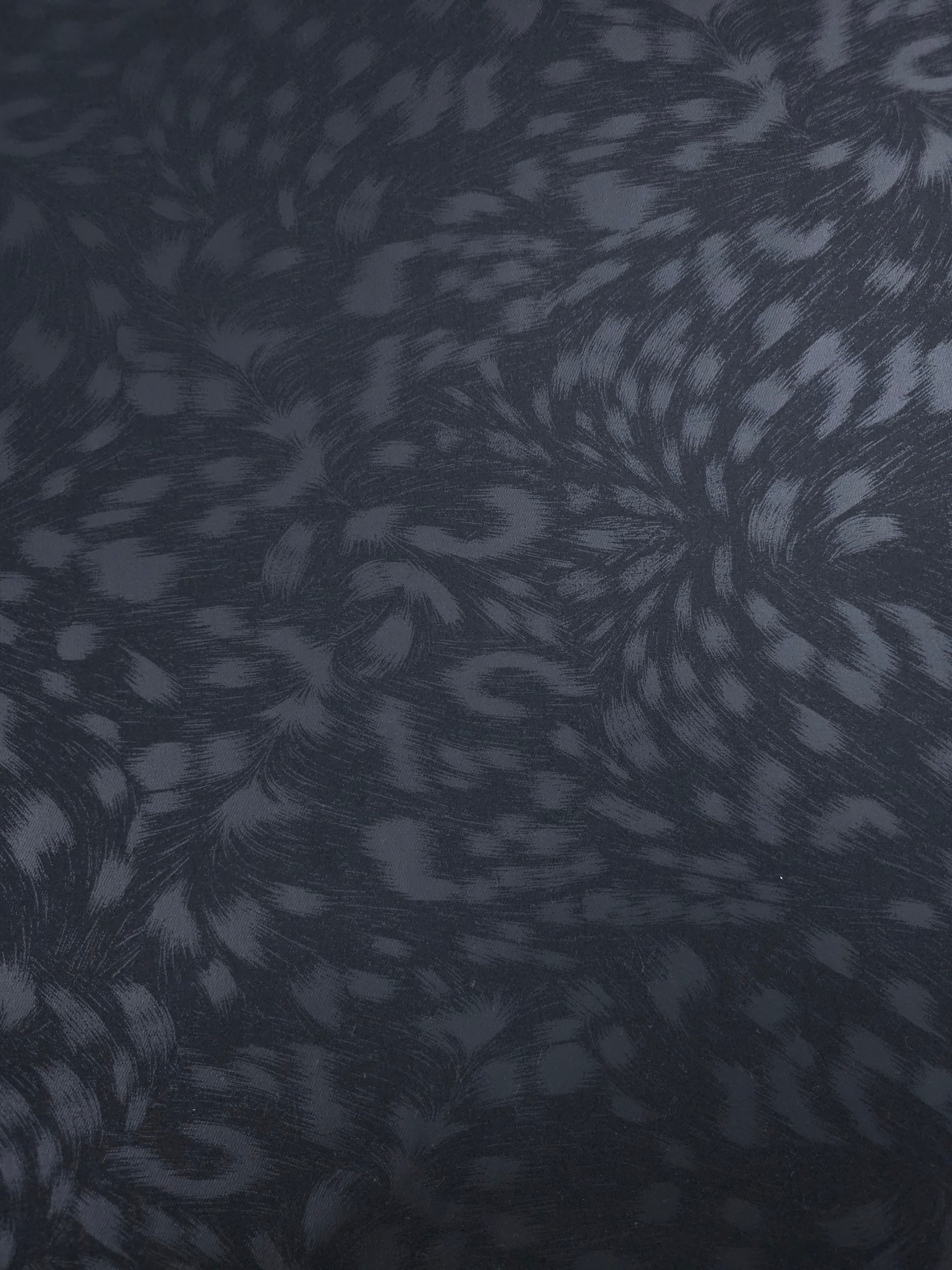 Black Animal Print Cotton Sateen Stretch