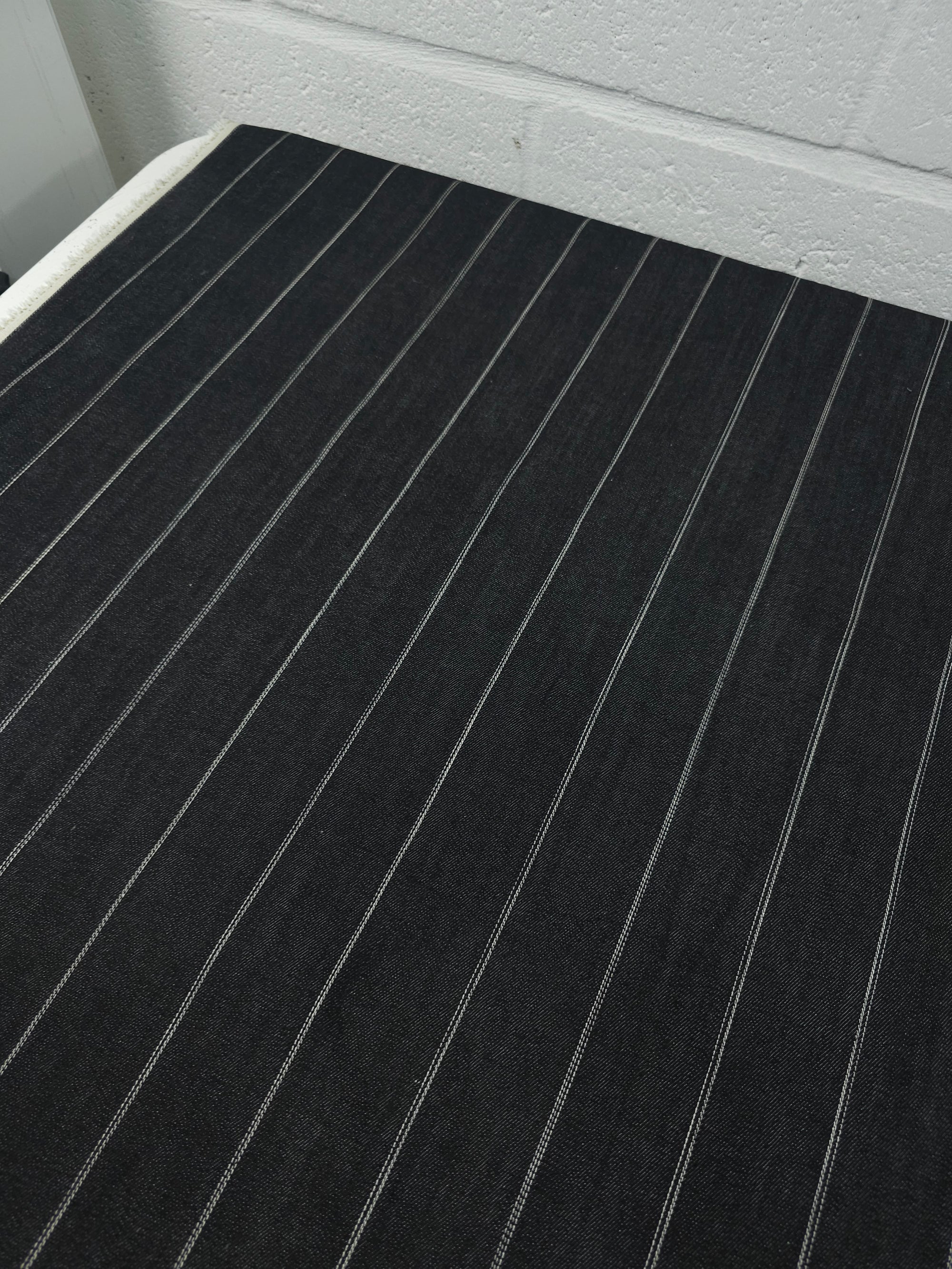 Charcoal Black Block Stripe Denim