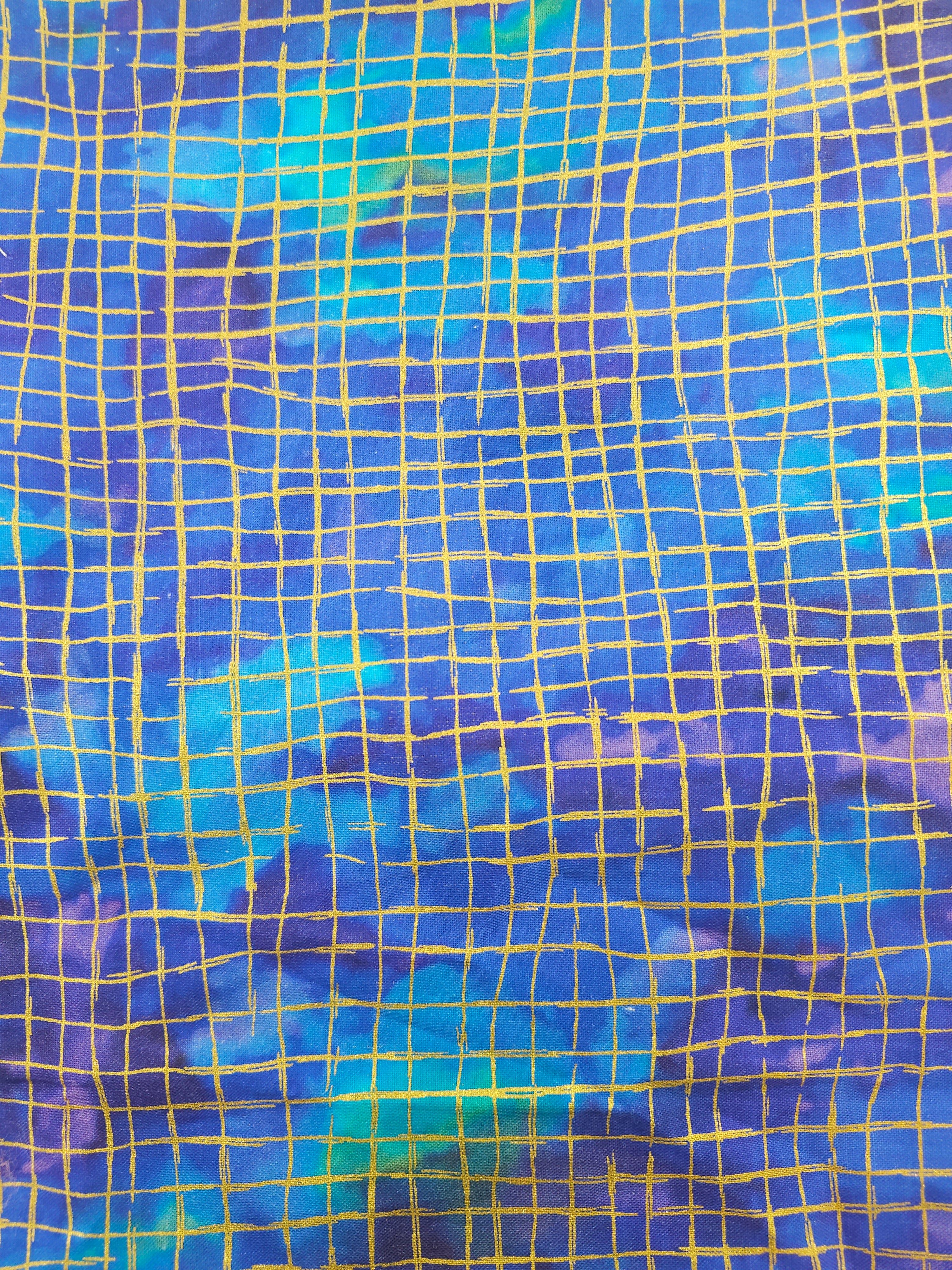 Galaxy gold grid Cotton- 1.2m piece