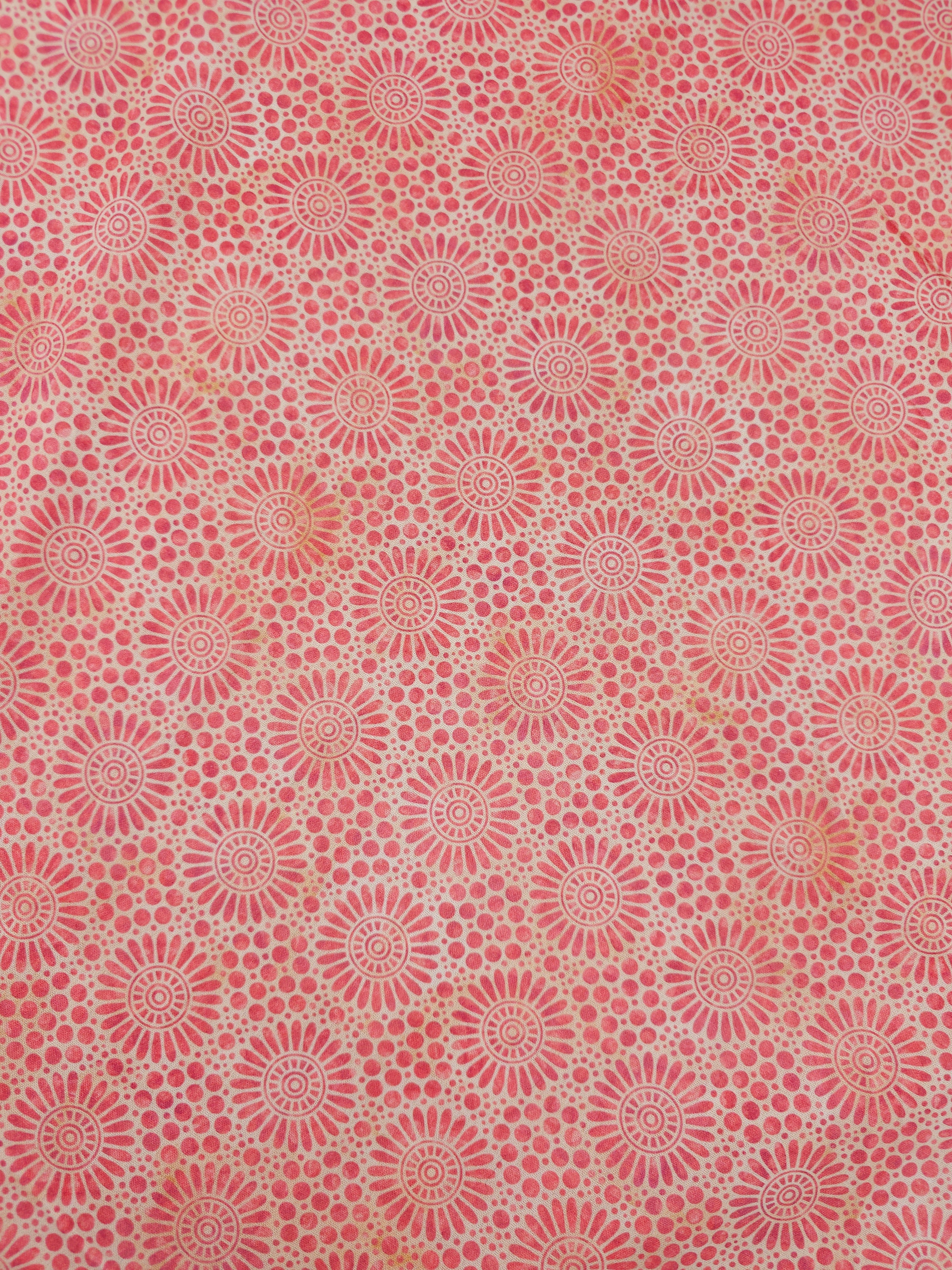 Pinky Coral Abstract Petal Spot 100% Cotton