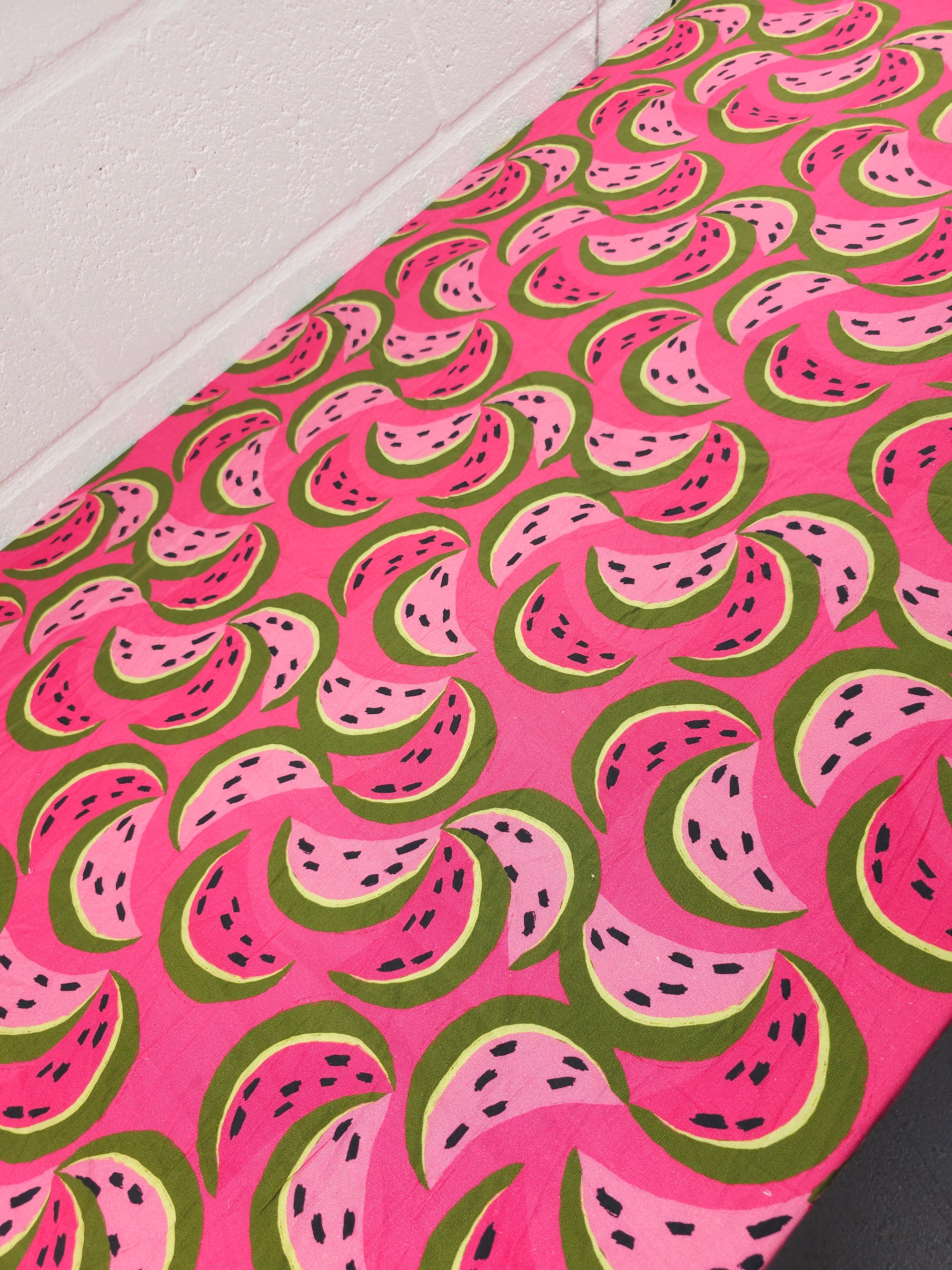 Pink Watermelon Viscose Linen