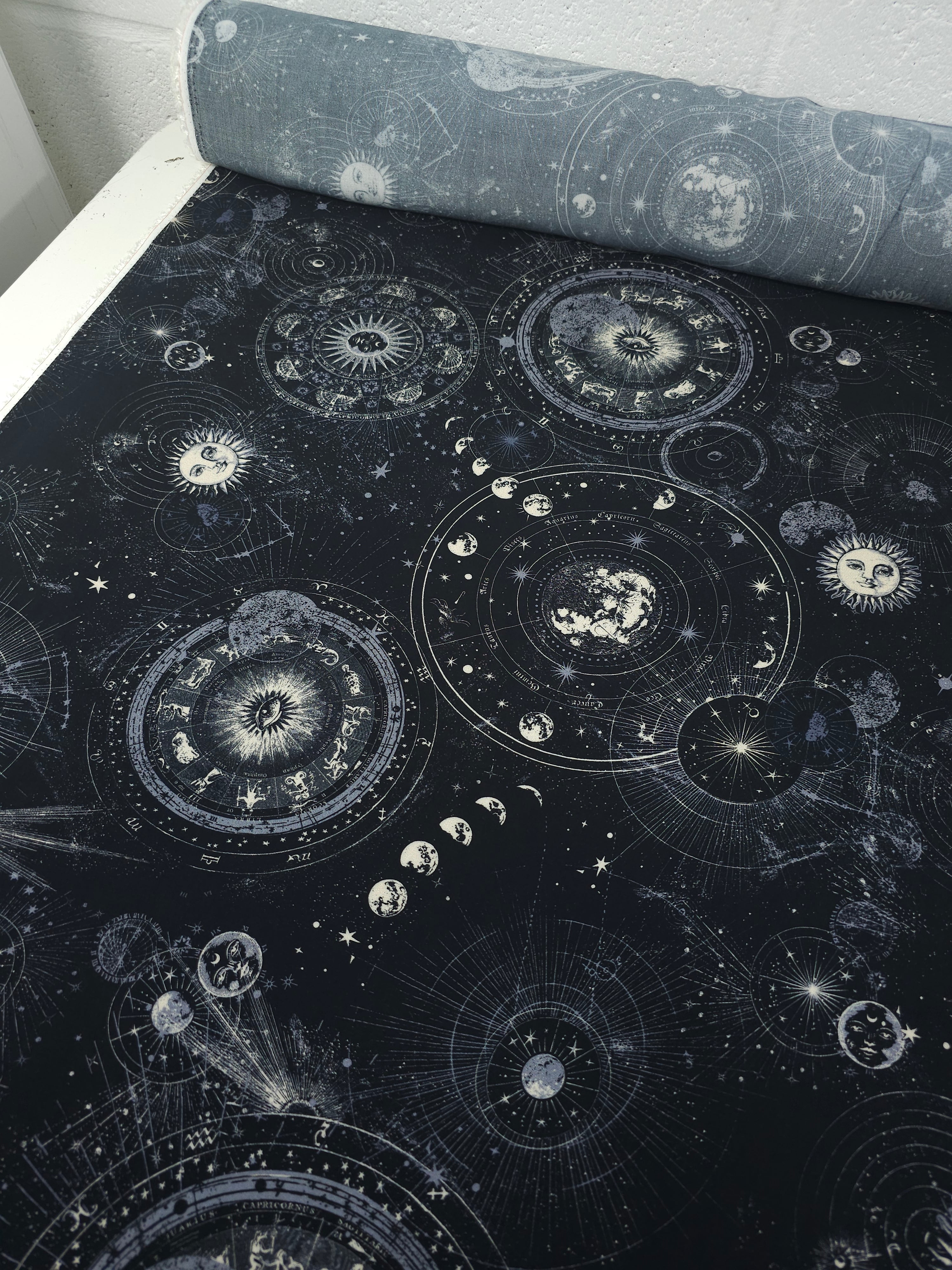 Celestial Moon Phase Horoscope Viscose Challis *Disturbia*