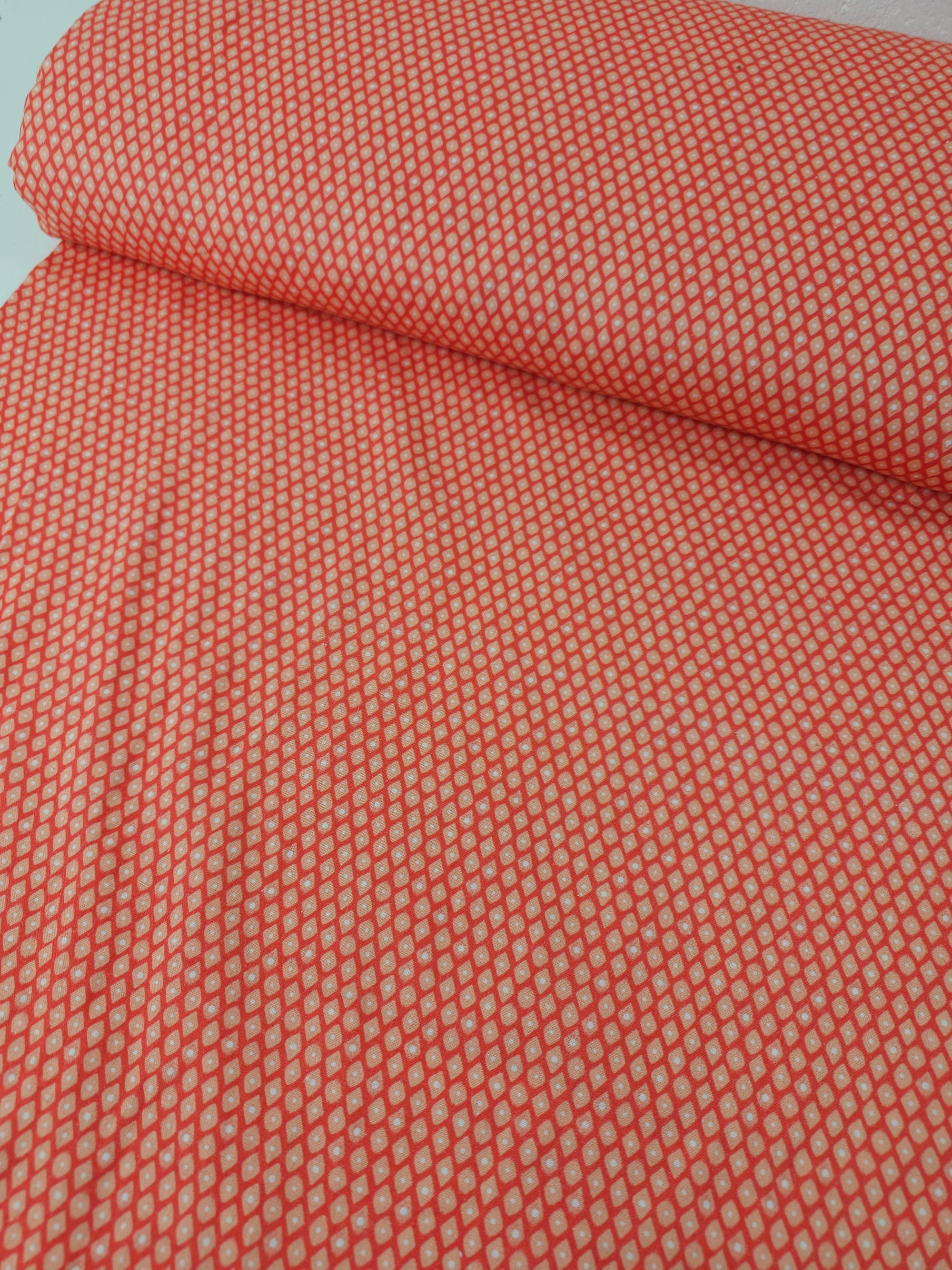 Orange Geometric Diamond 100% Cotton