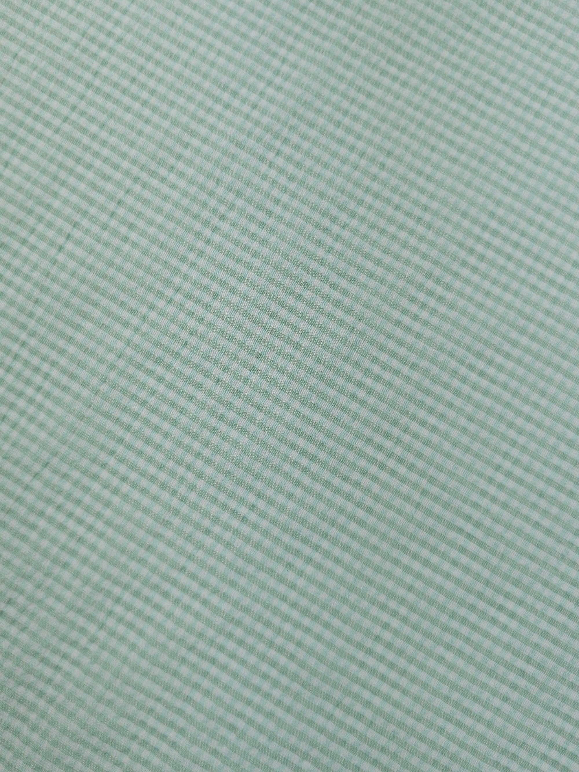 Sage/Mint Blue Mini Gingam Poly Cotton