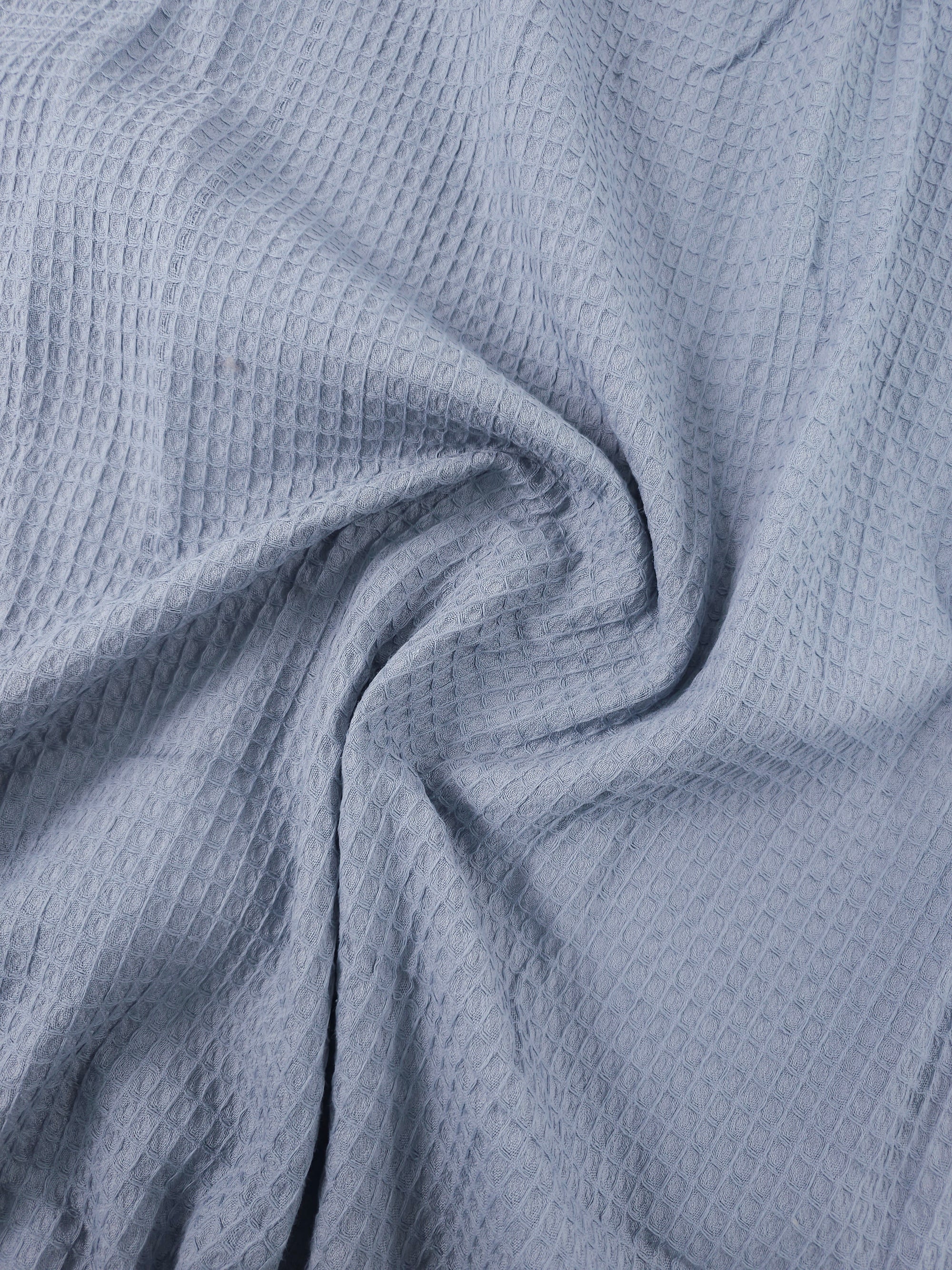 Dusky Blue Waffle Cotton *EXTRA WIDE*