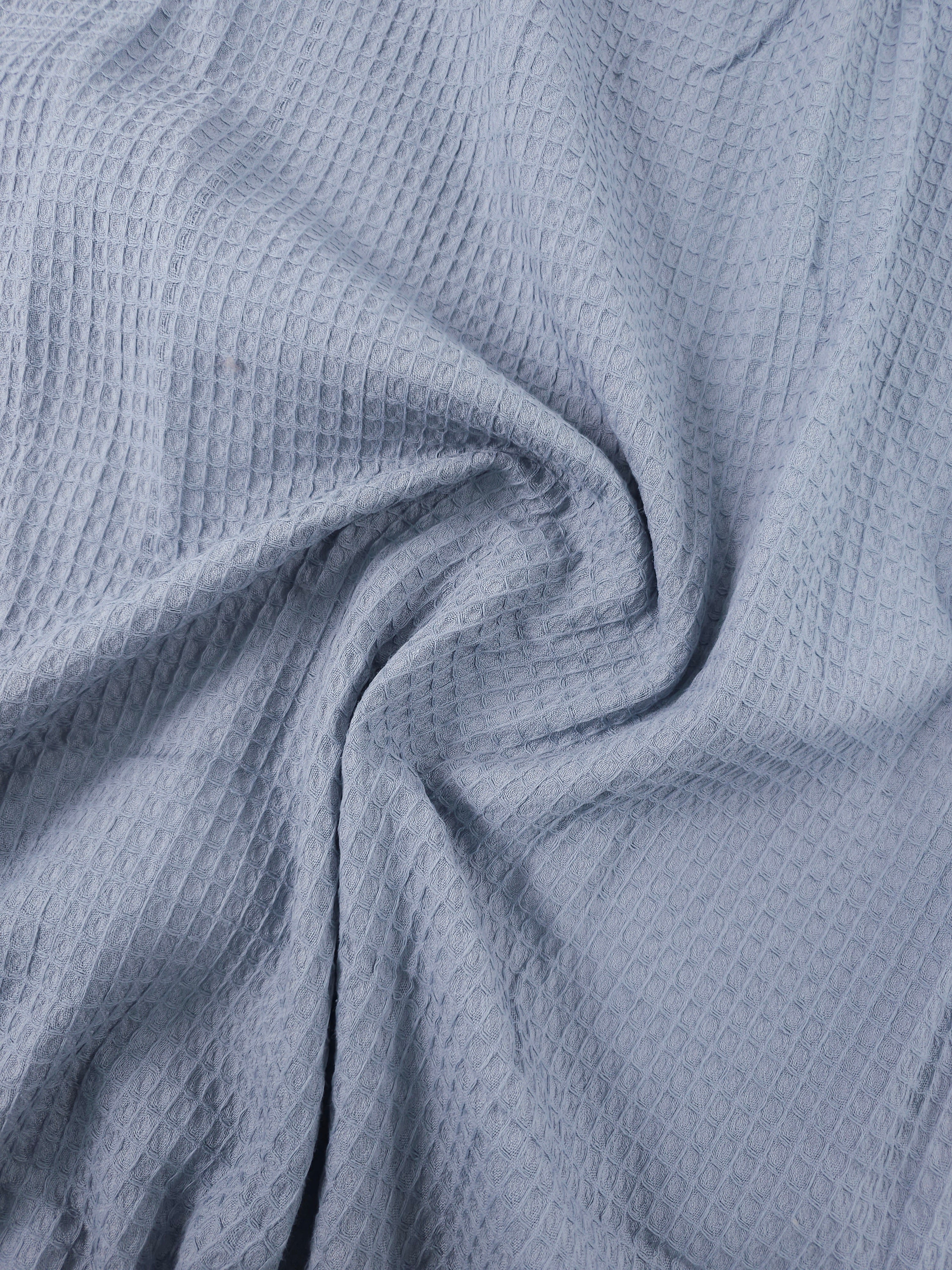Dusky Blue Waffle Cotton *EXTRA WIDE*