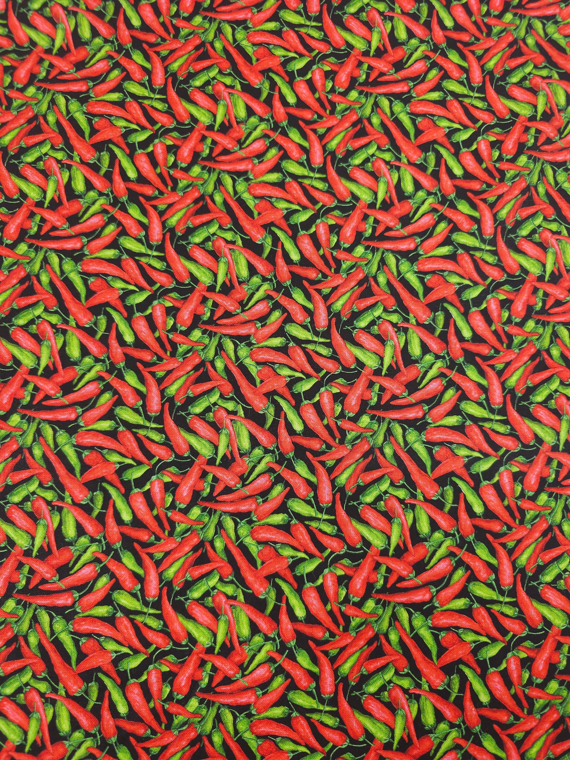 Red/Green Chillies 100% Cotton