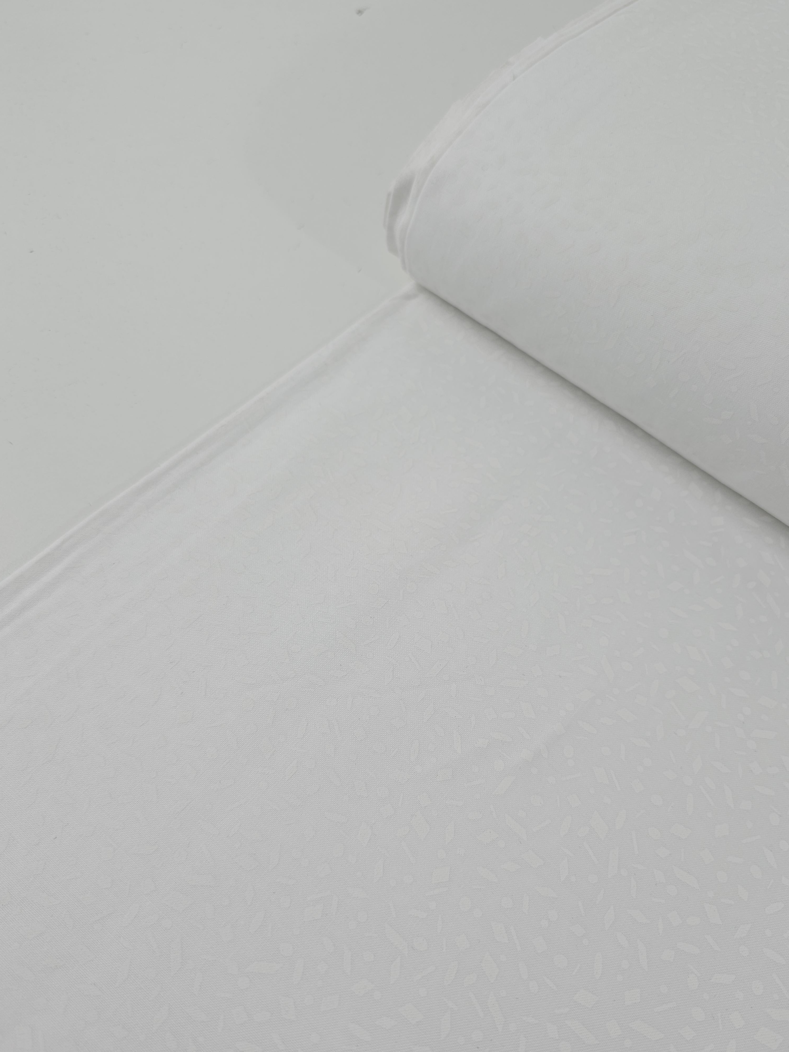 Confetti White On White Tonal 100% Cotton