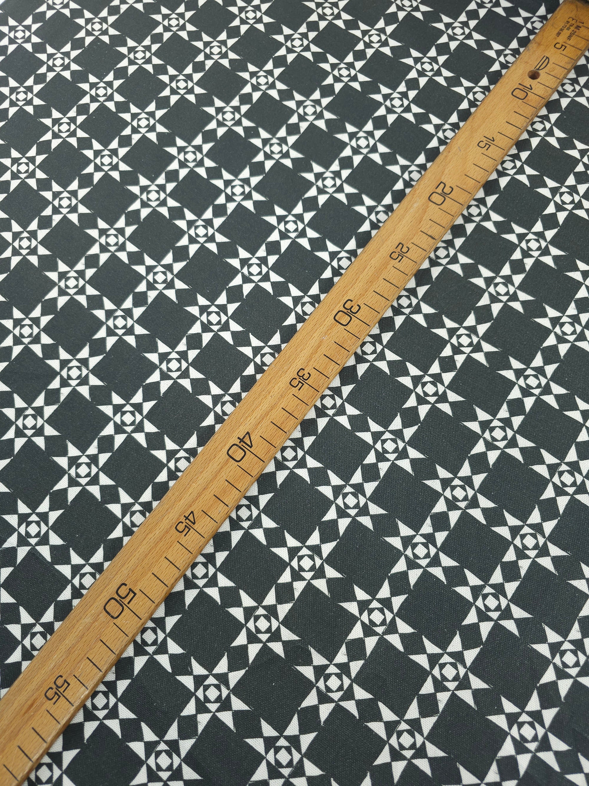 Washed Black Geo Check Canvas Cotton