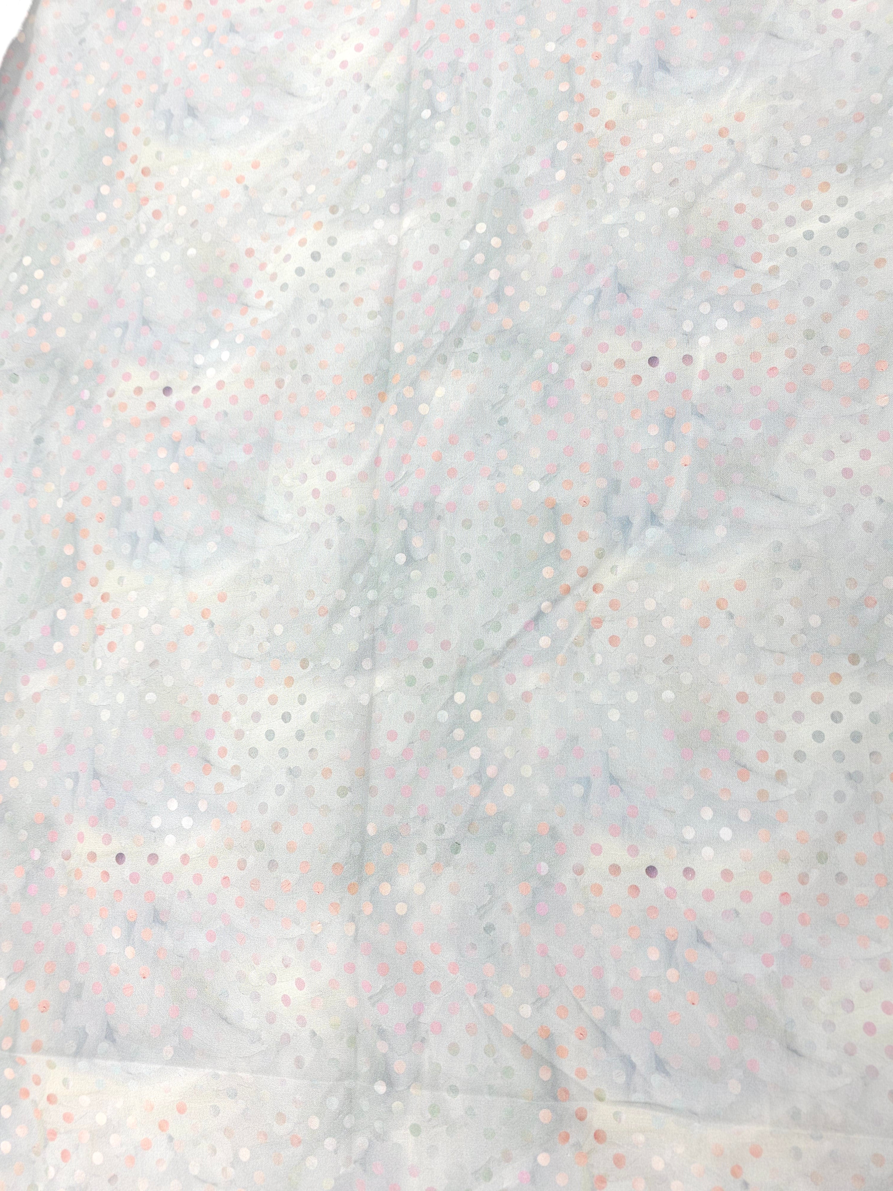 Light grey pink polka Cotton- 1.4m piece