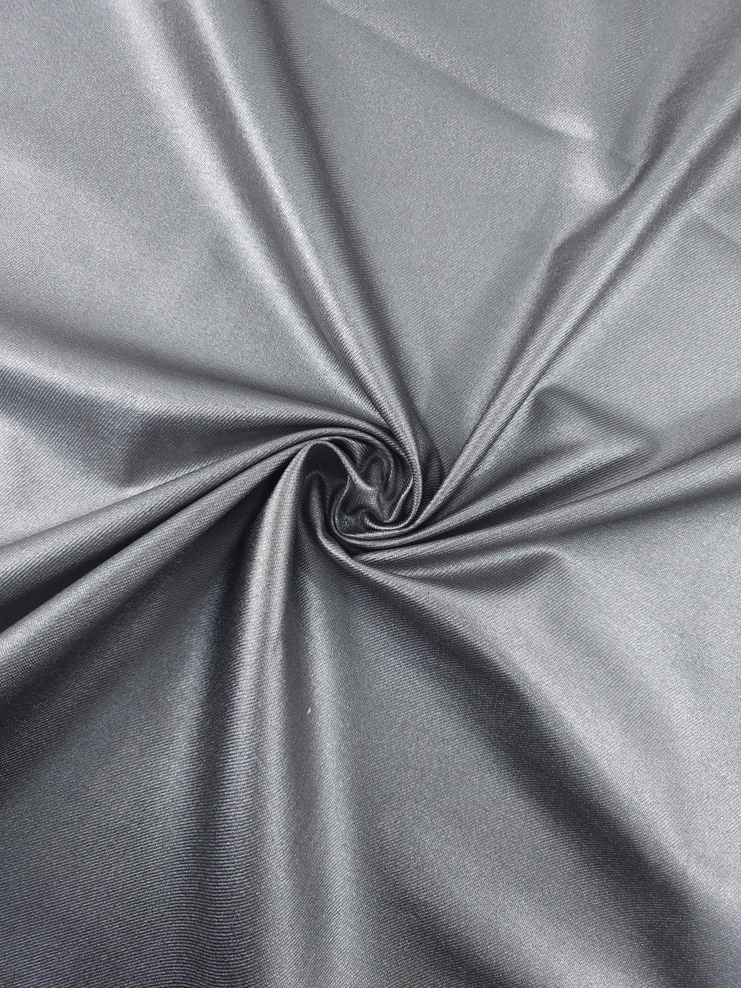 Misty Silver Metallic Denim