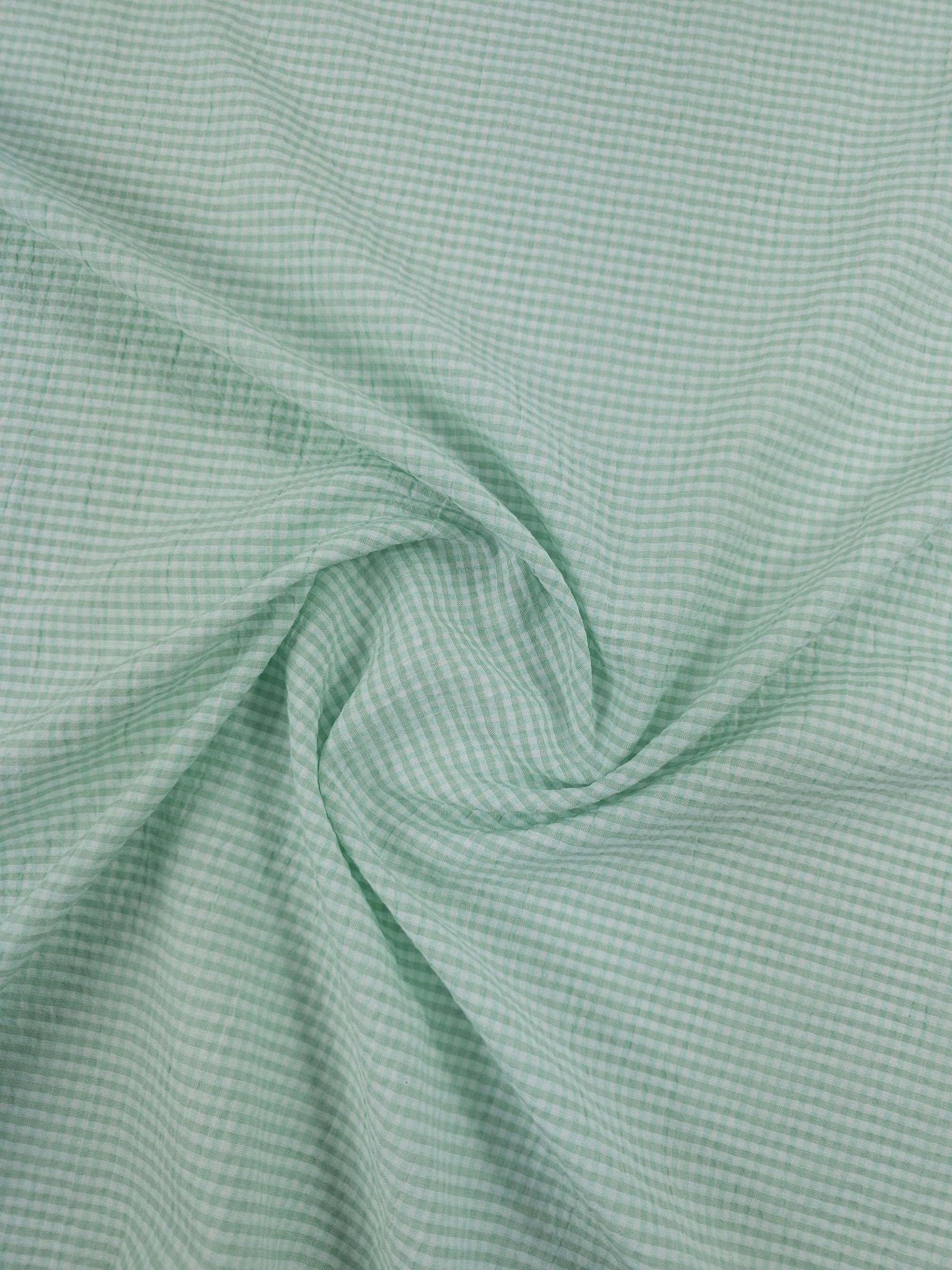 Sage/Mint Blue Mini Gingam Poly Cotton