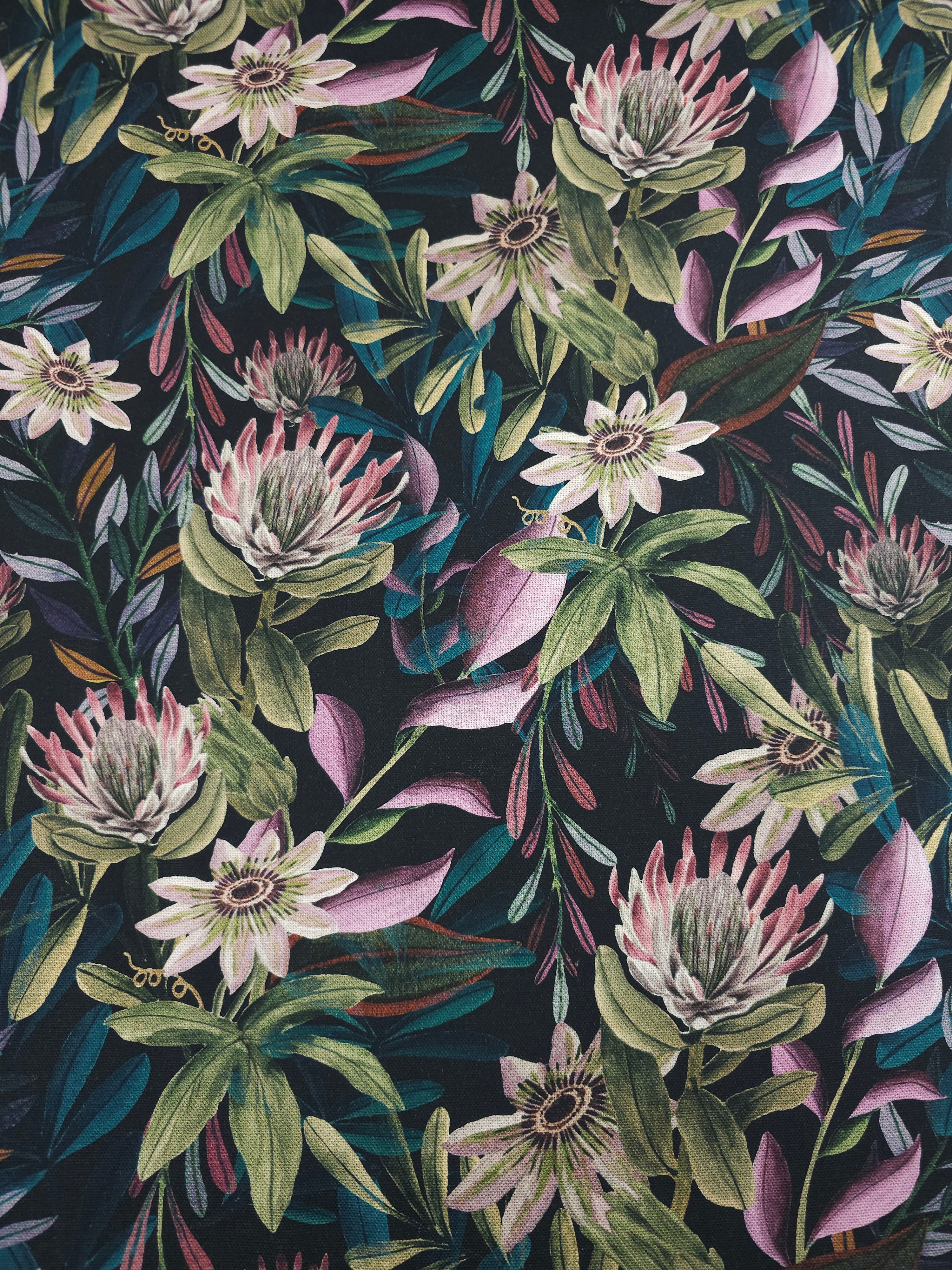 Twilight Floral Bloom Lightweight Canvas Cotton