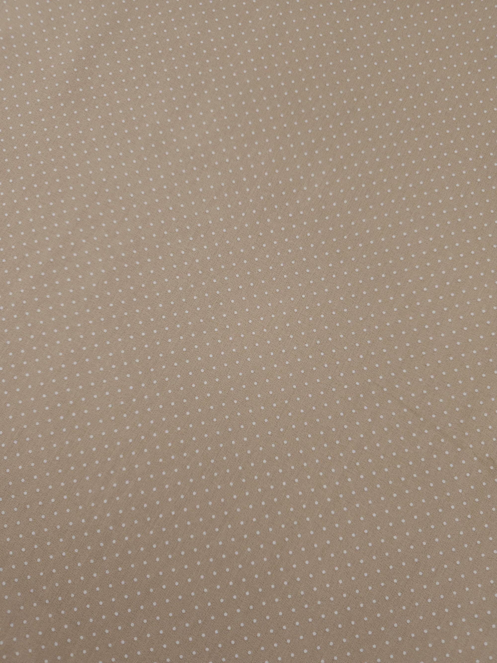 Beige Micro Polka Dot 100% Cotton 60"
