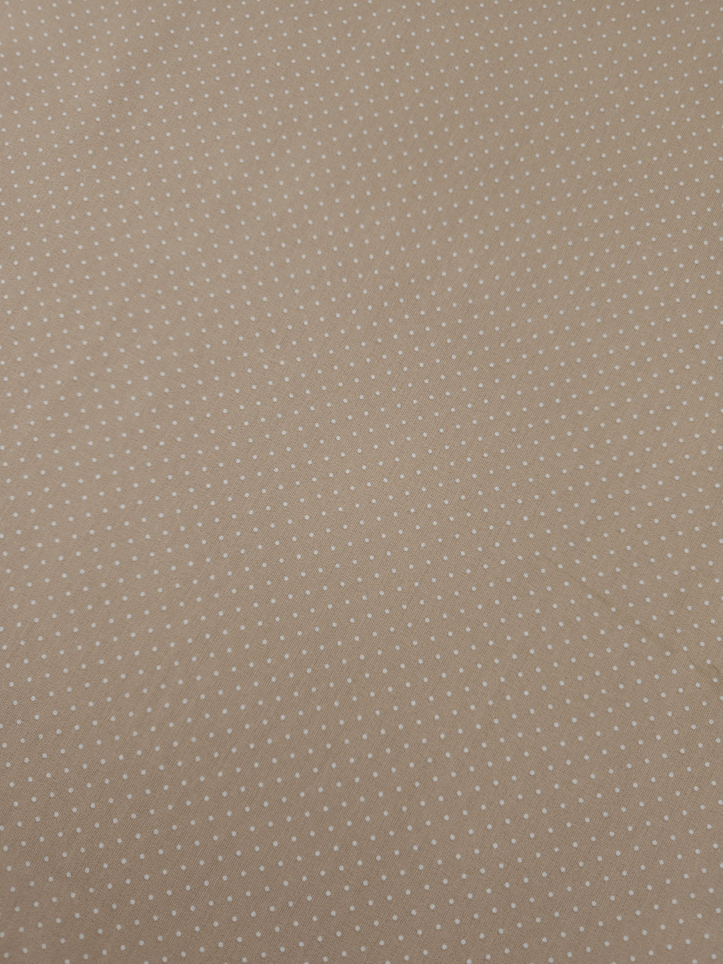 Beige Micro Polka Dot 100% Cotton 60"