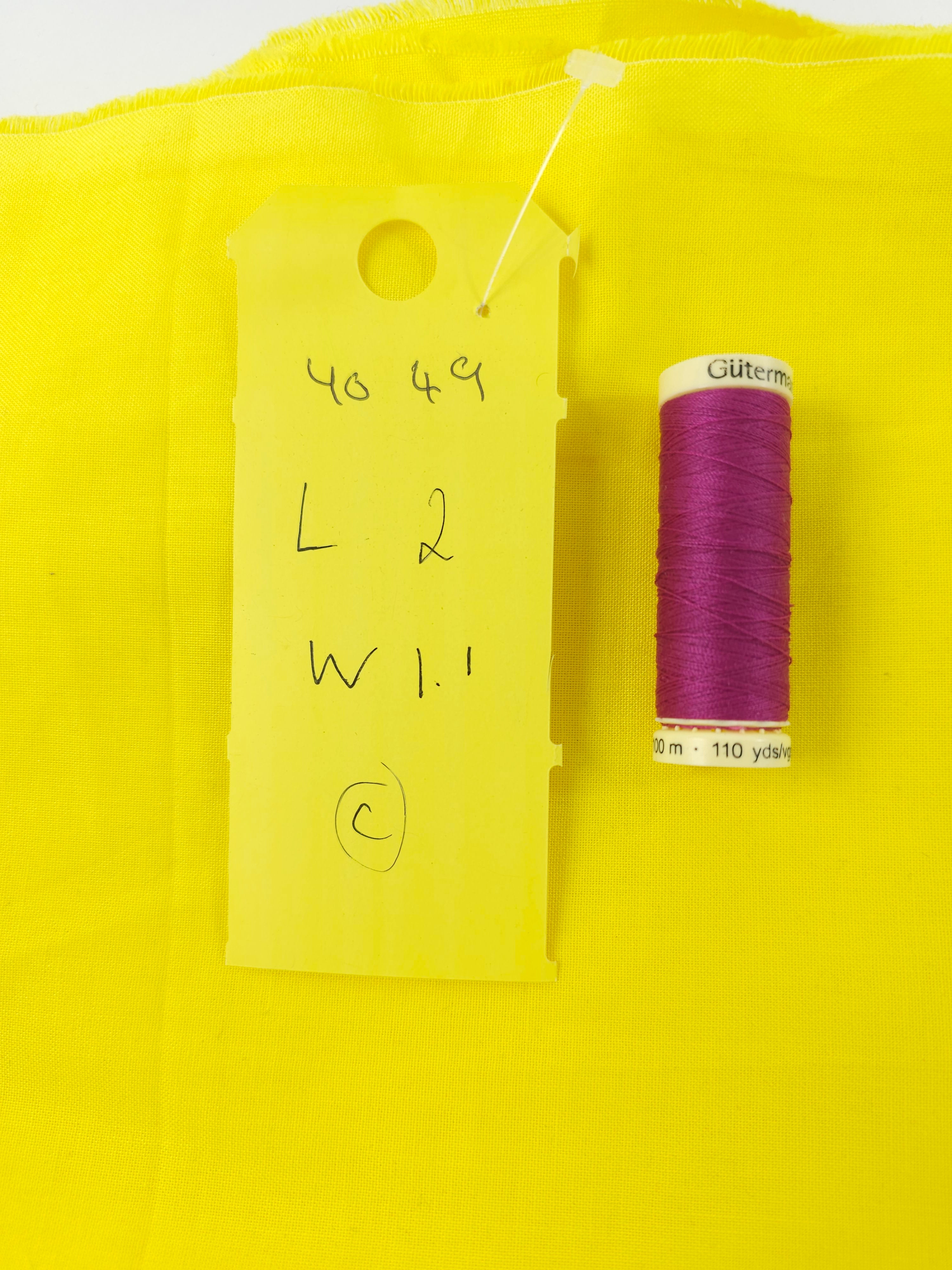 Yellow Cotton- 2m piece