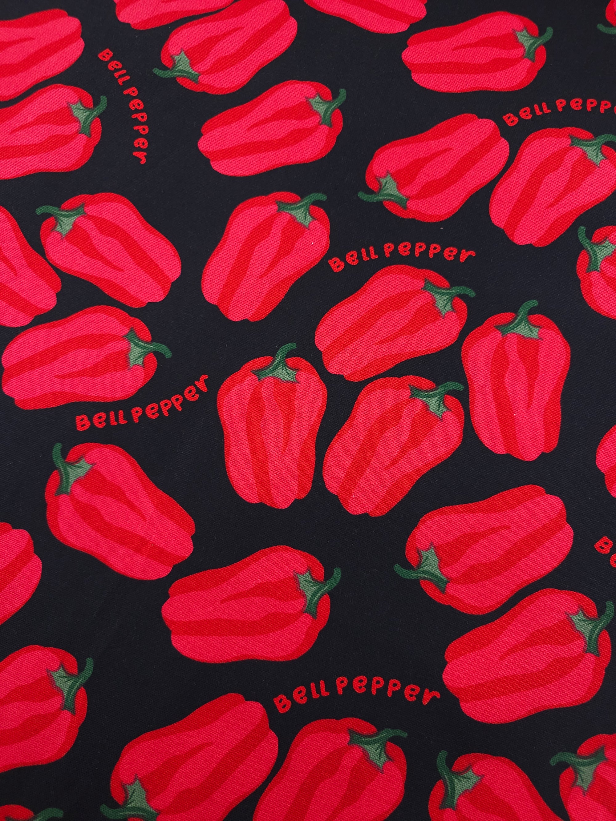 Red/Black Bell Pepper Lightweight Canvas Cotton