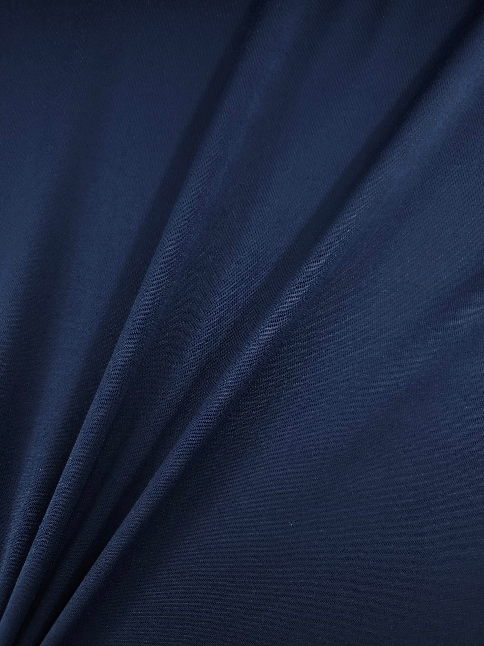 Navy Blue Fleece Backed Poly Terry