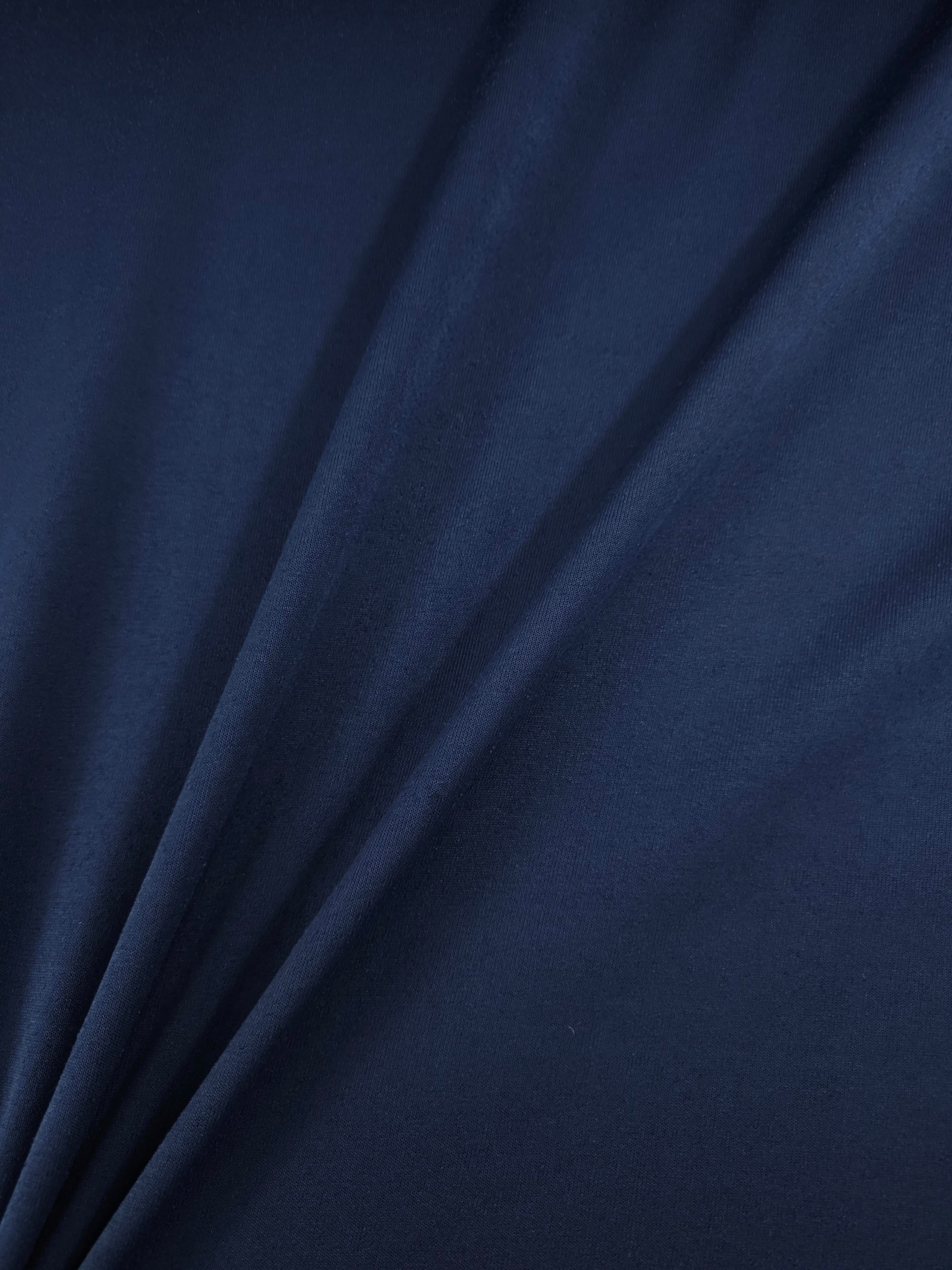 Navy Blue Fleece Backed Poly Terry