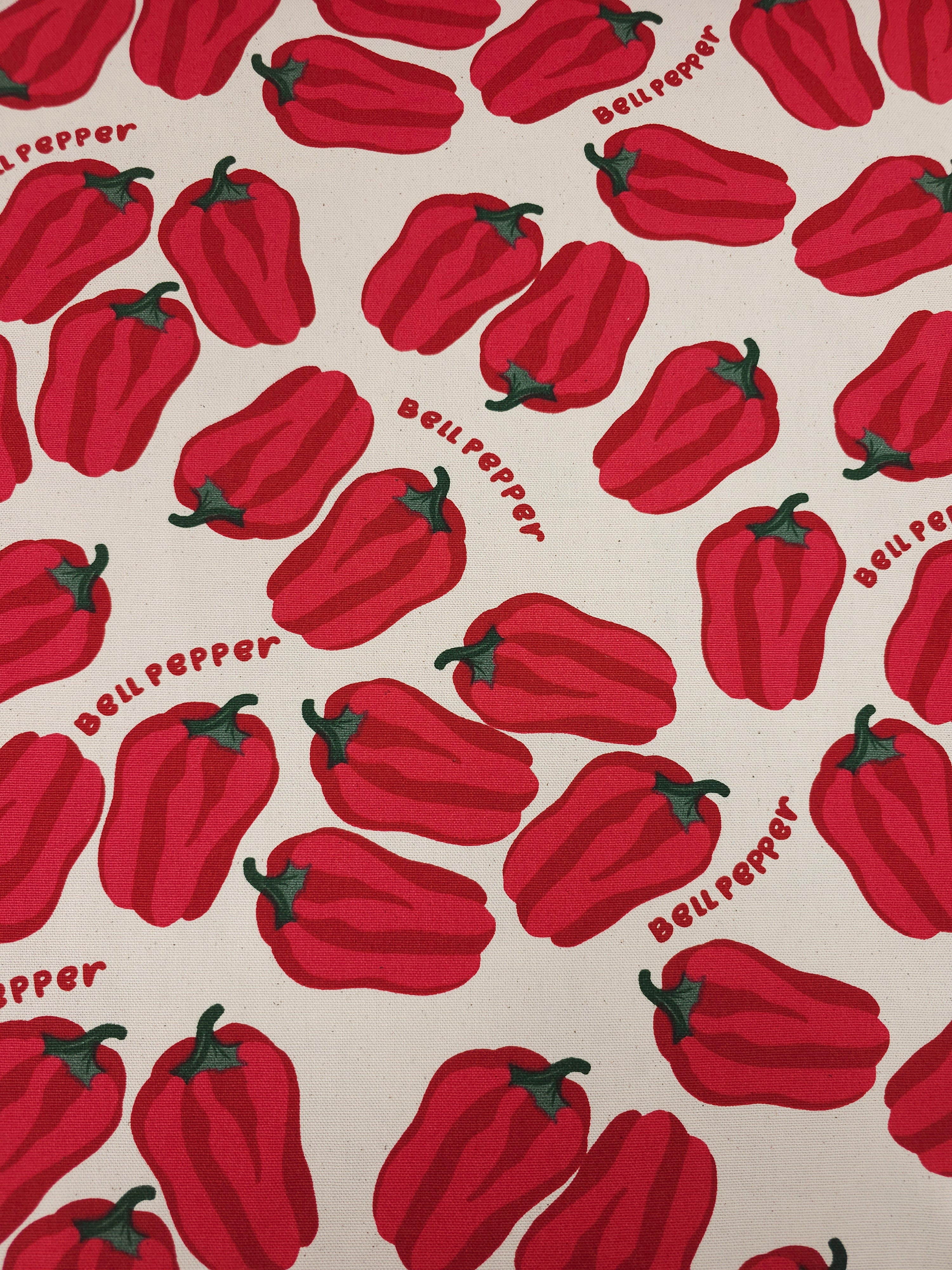 Red/Ivory Bell Pepper Lightweight Canvas Cotton