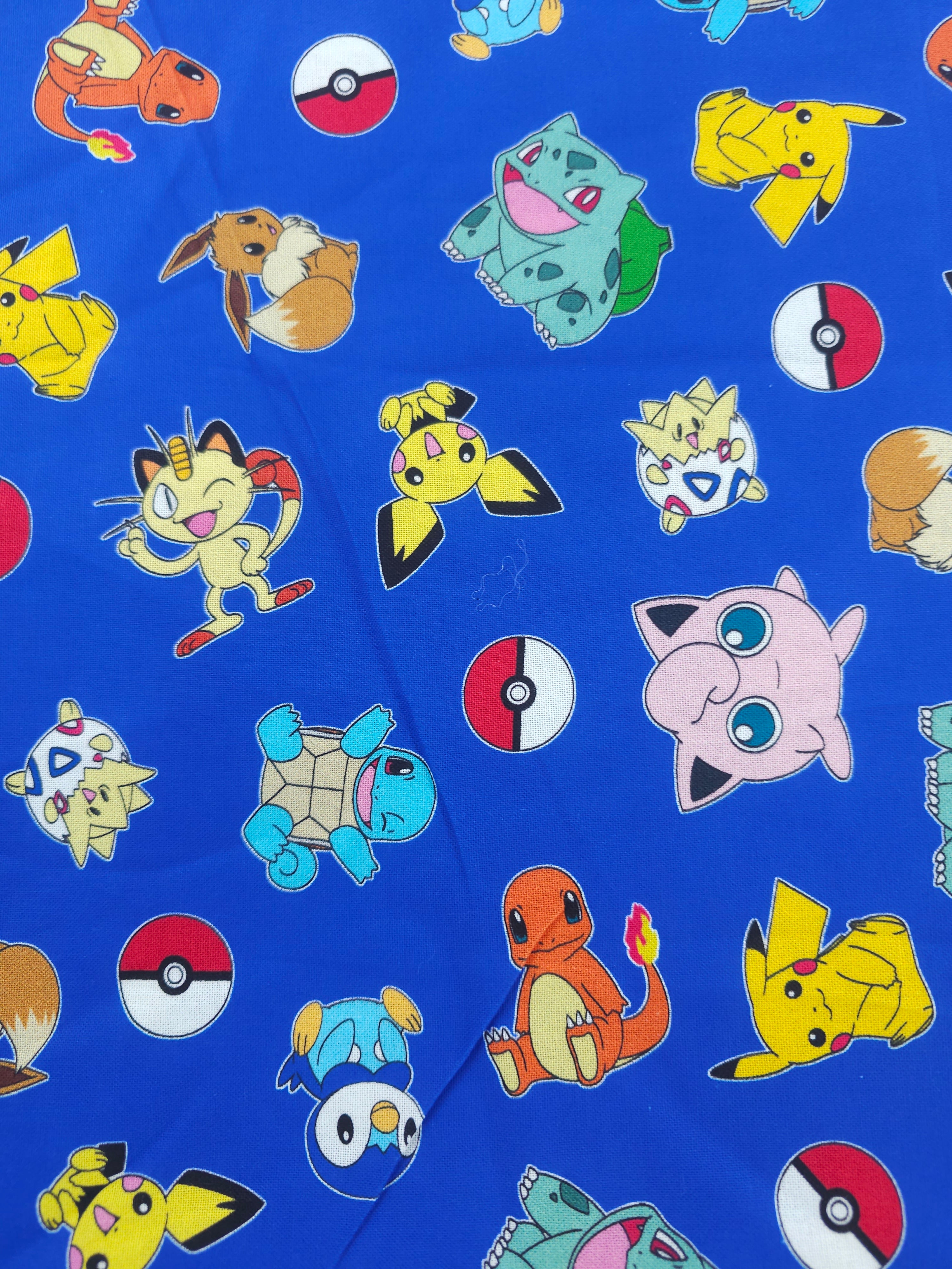 Blue Pokemon Cotton- 2m piece