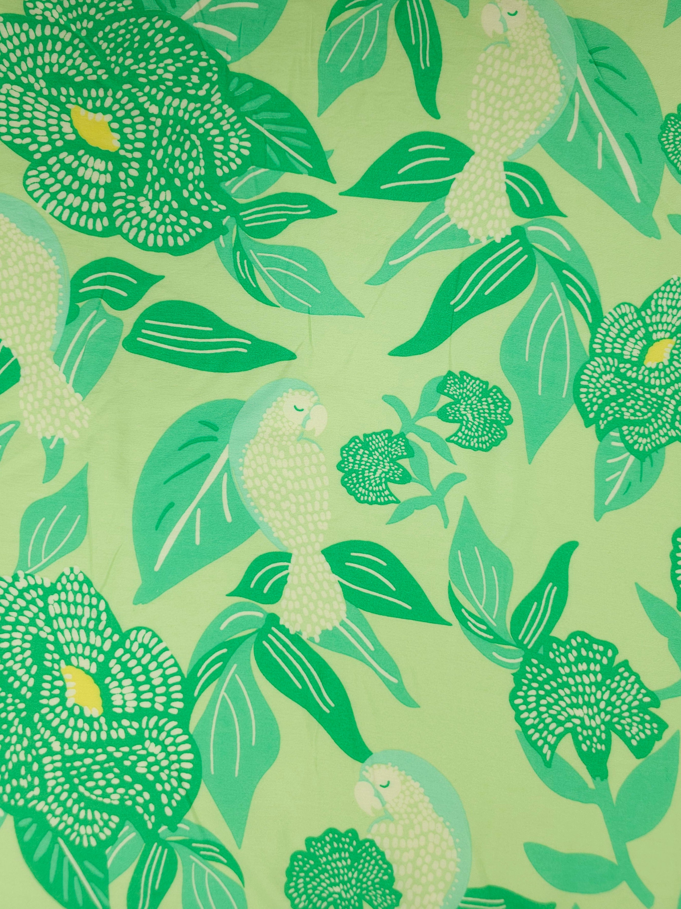 Lime/Green Parrot Floral Modal Viscose