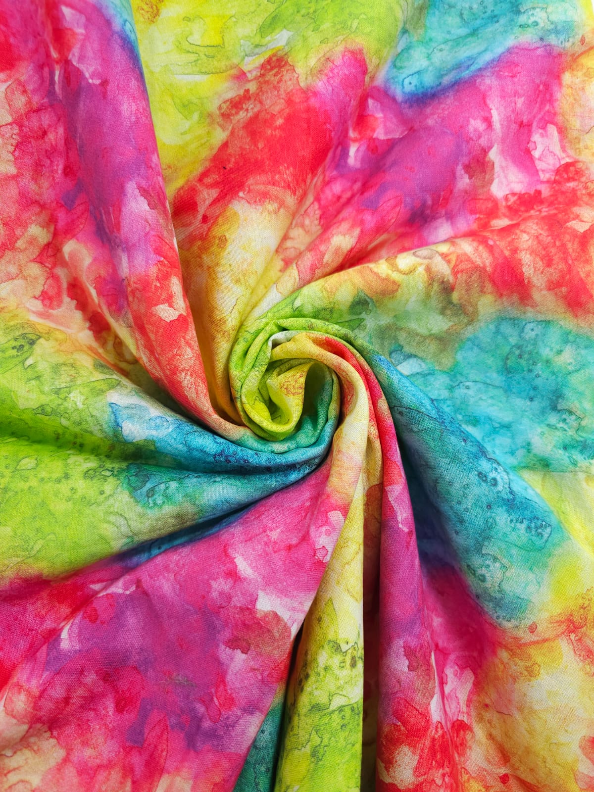 Rainbow Splotch Cotton - 6m Piece