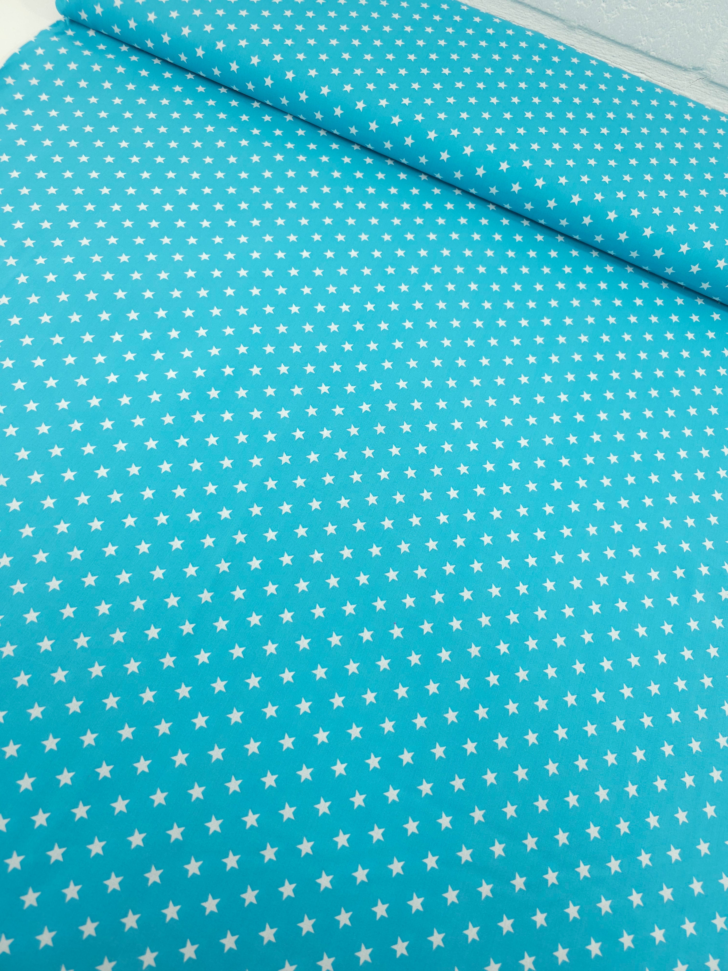 Light Blue Petit Stars 100% Cotton 60"