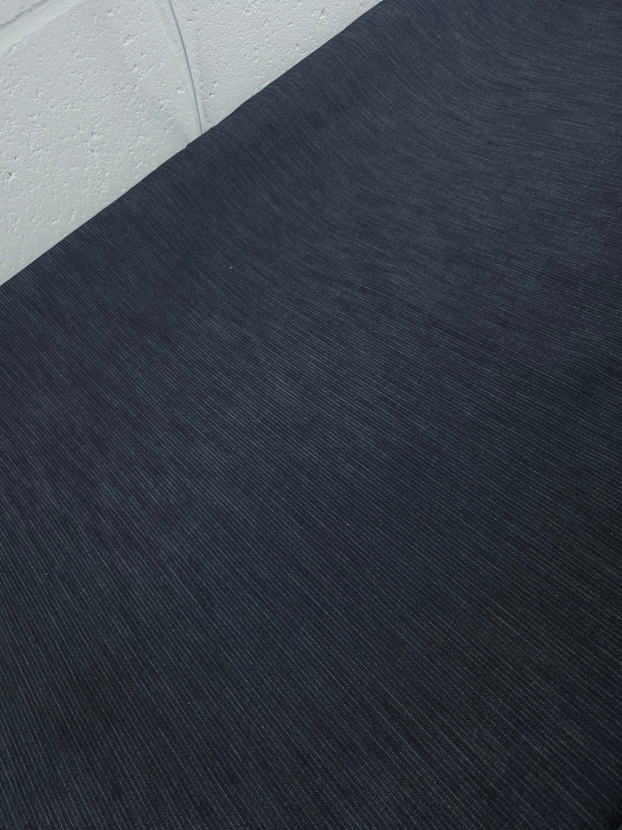 Charcoal Navy Narrow Pinstripe Denim