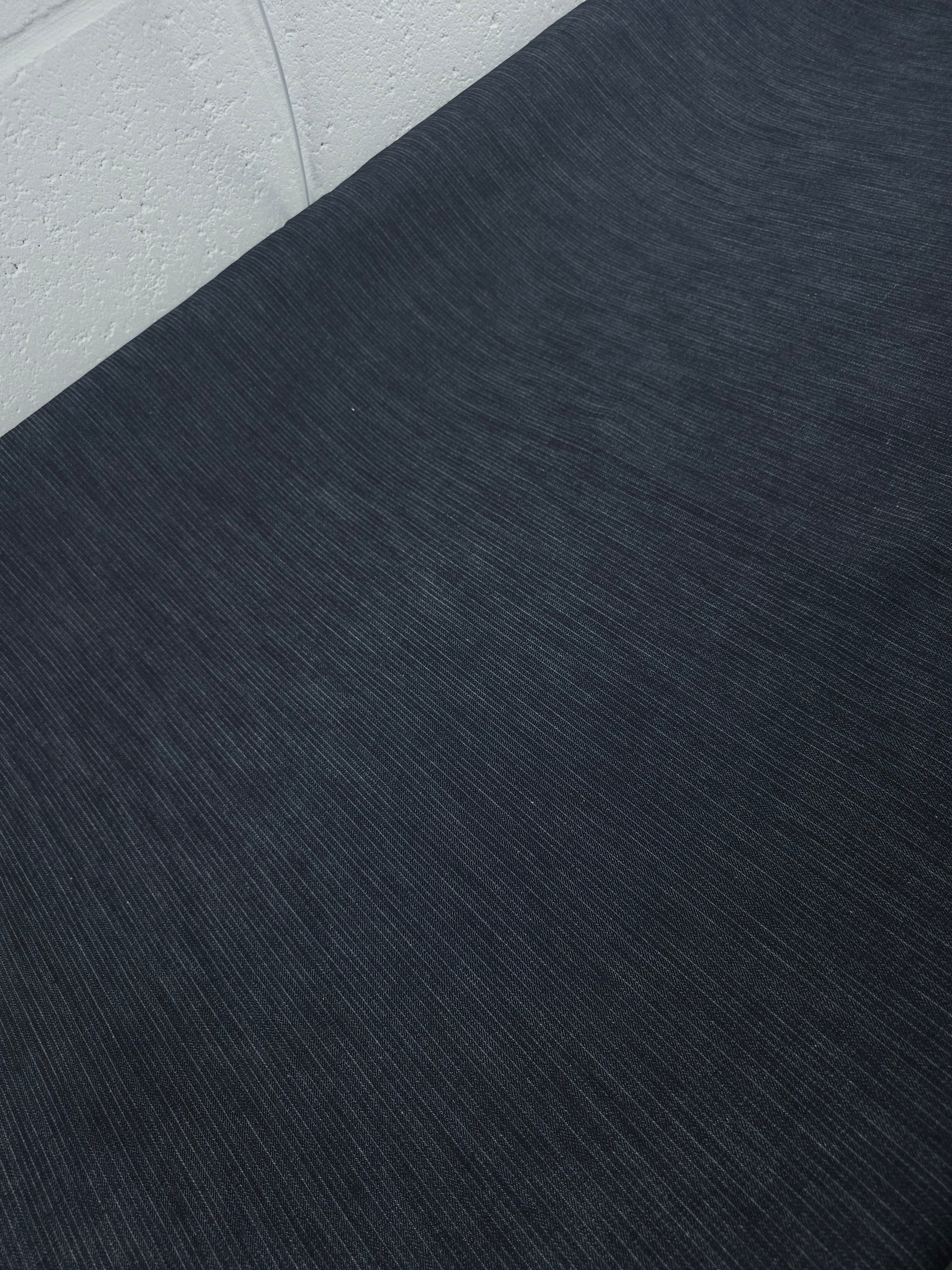 Charcoal Navy Narrow Pinstripe Denim