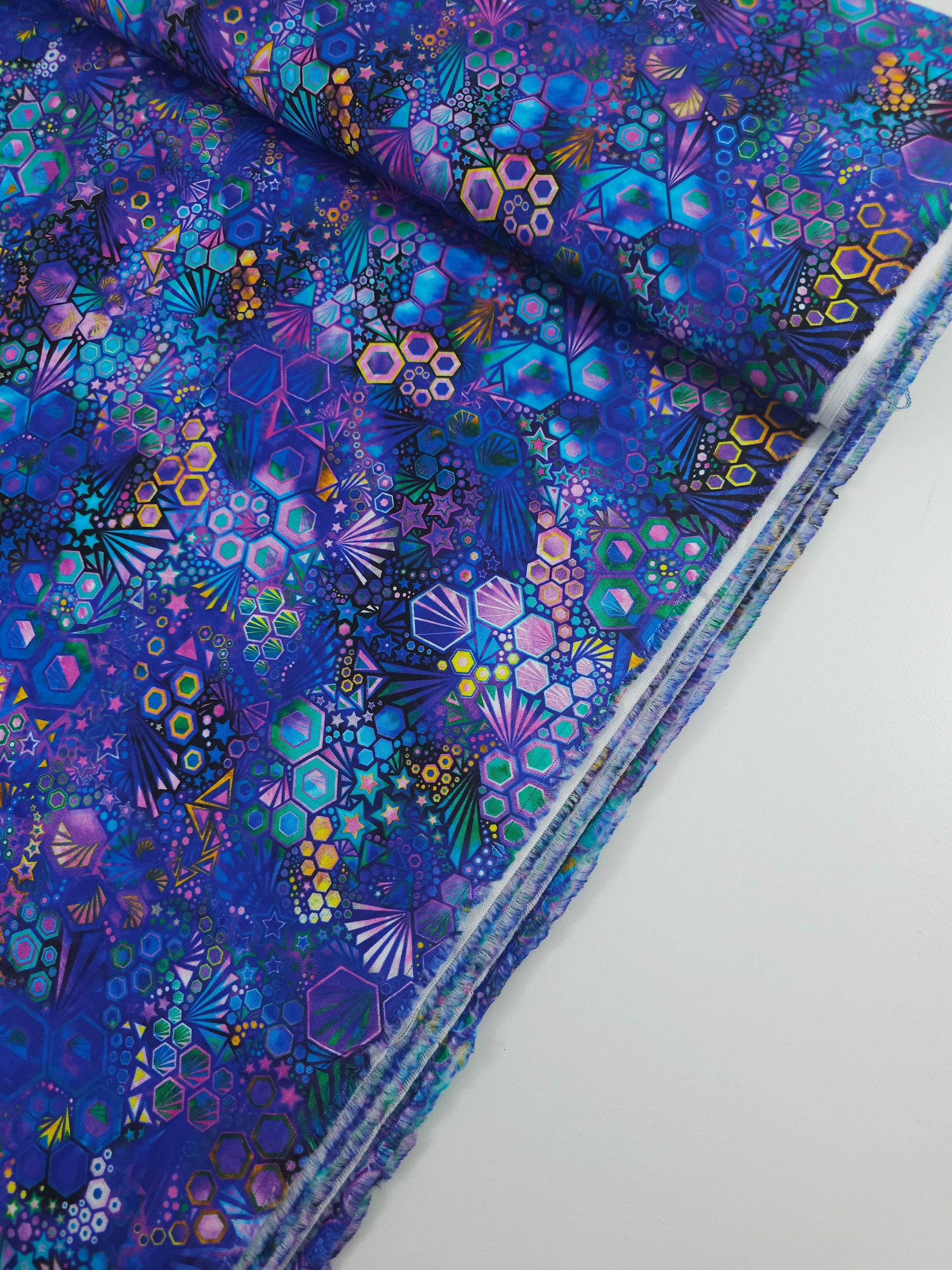 Blue/Purple Star Phantasma 100% Cotton - Robert Kaufman