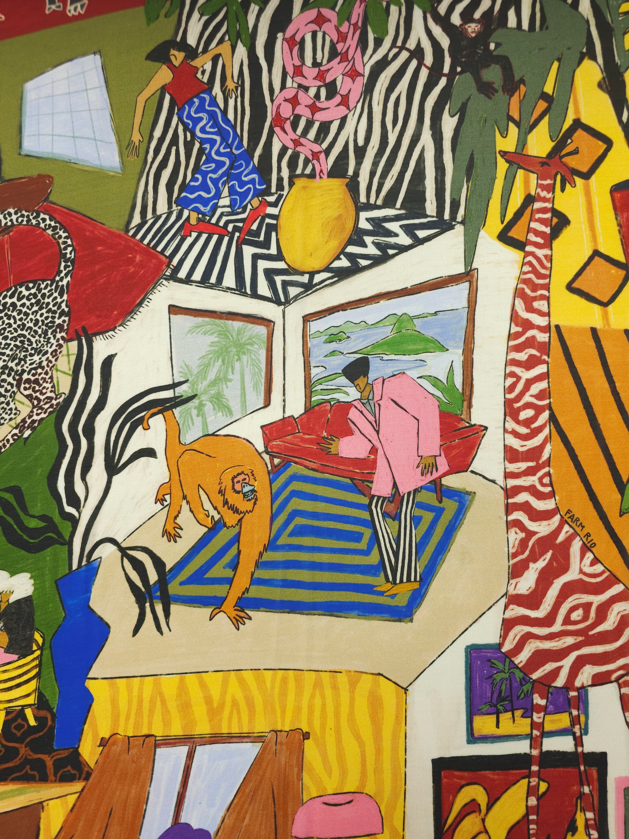 Abstract Wild House Slinky Rayon Jersey *FARM RIO*