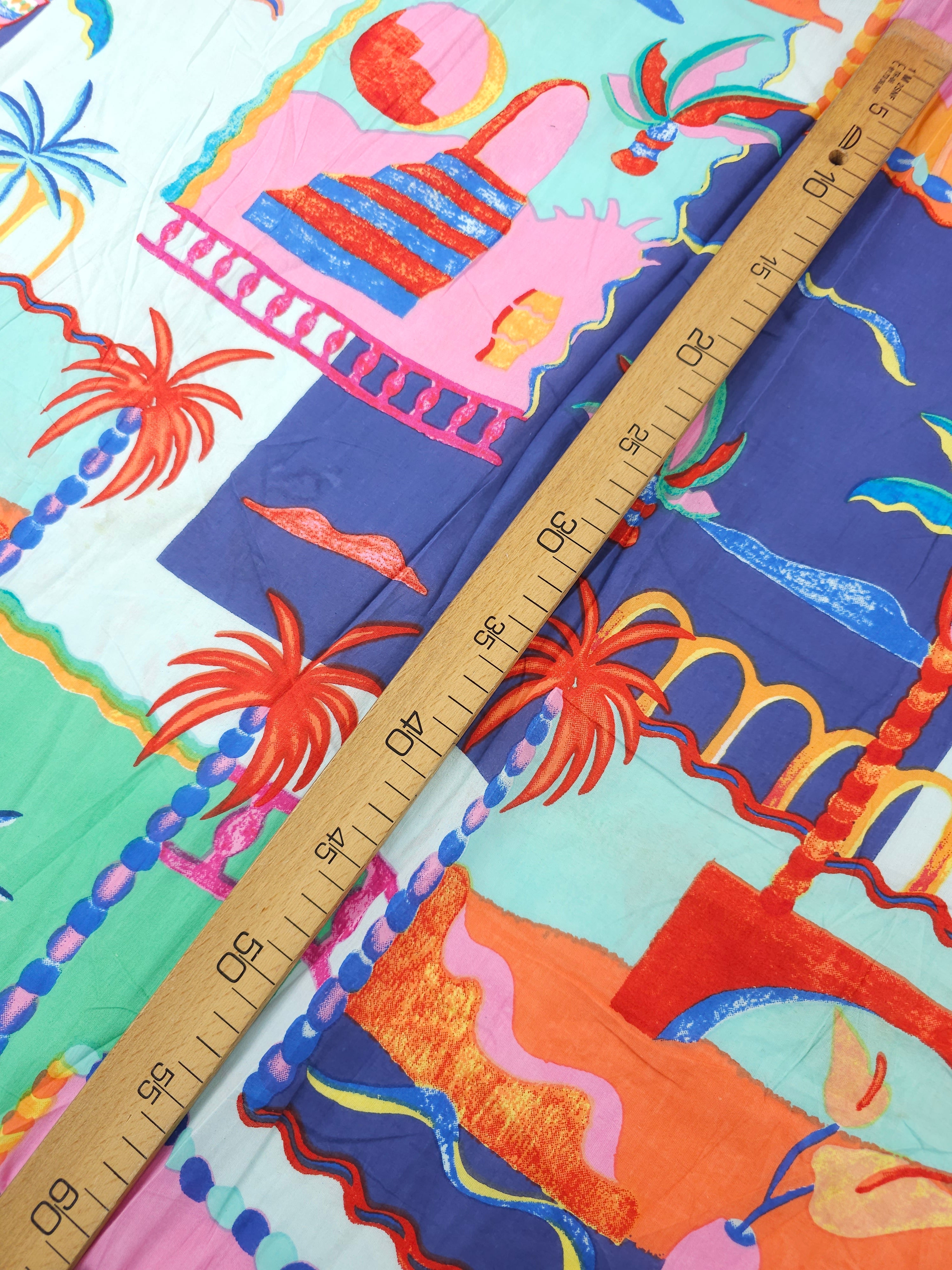 Tropical Palm Tree Scenery Cambric Cotton