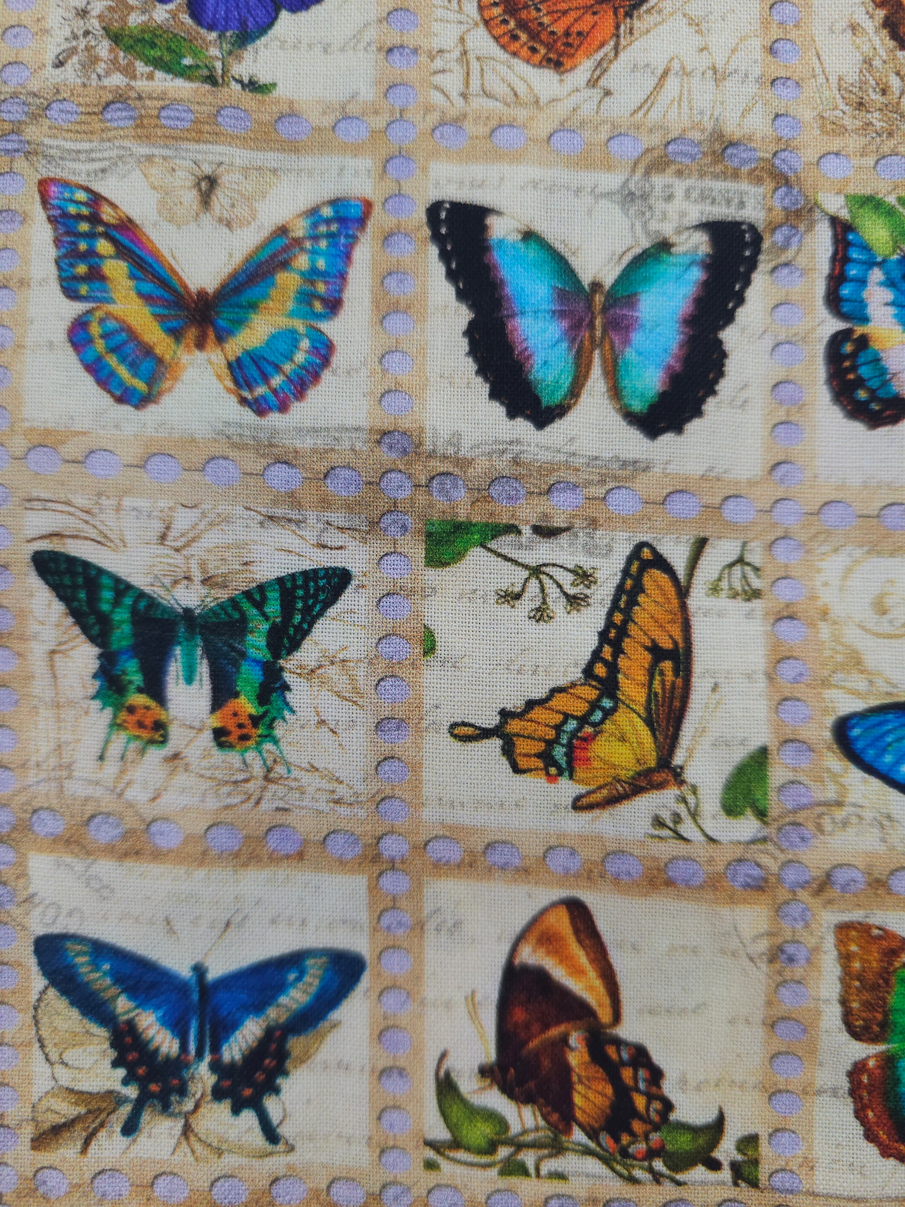 Butterfly stamp Cotton- 1.5m piece