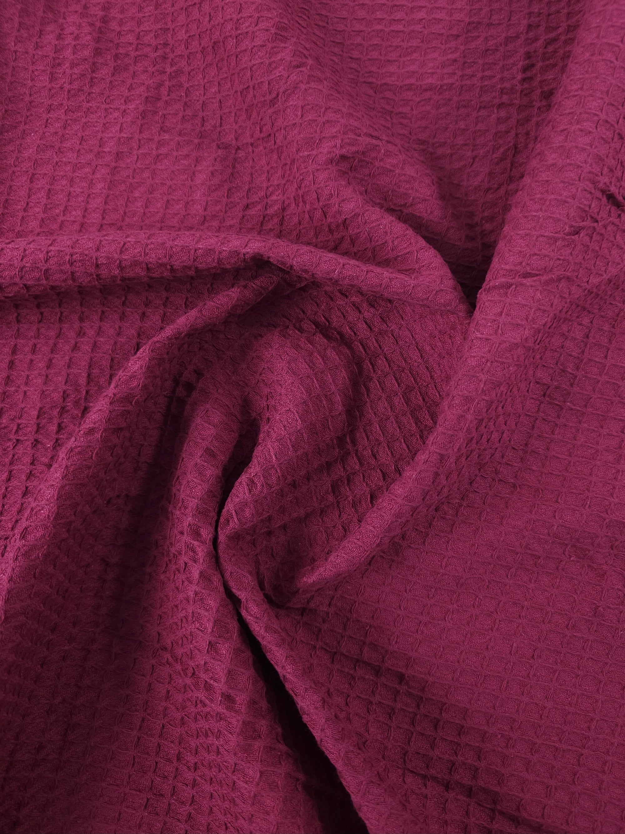 Ruby Wine Waffle Cotton *EXTRA WIDE*
