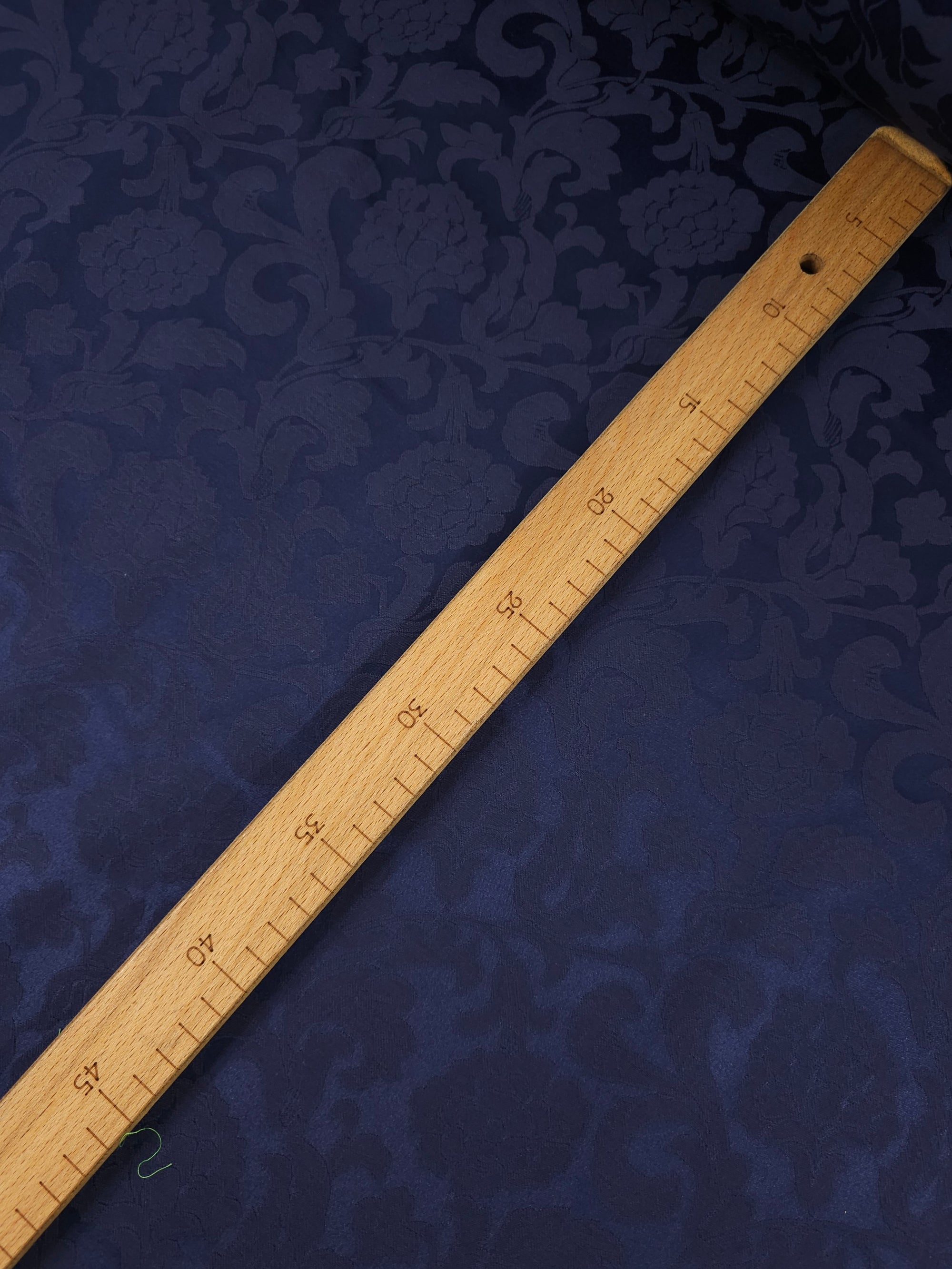 Indigo Navy Mediumweight Vintage Floral Satin Jacquard