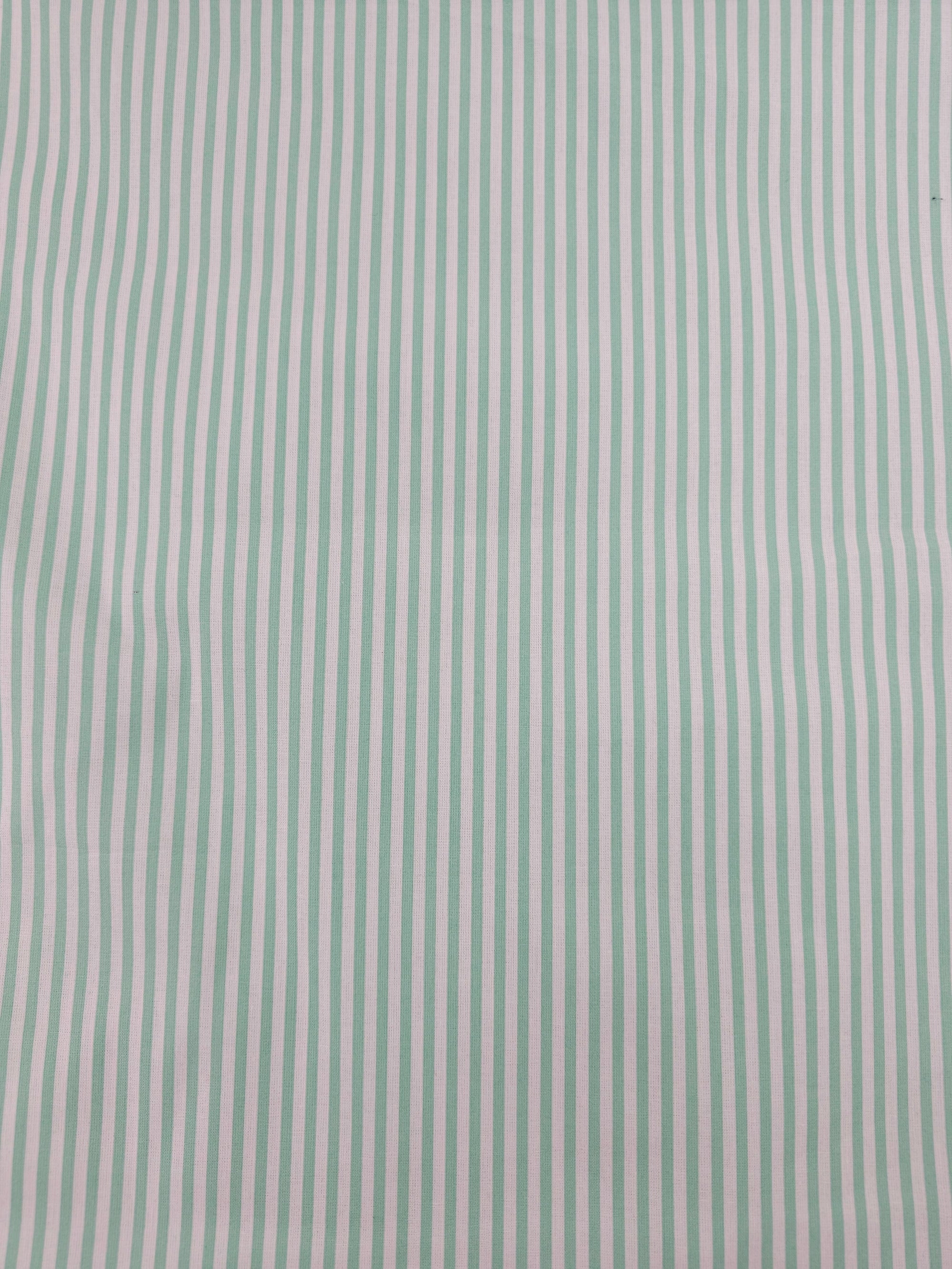 Mint stripe Cotton- 3m piece