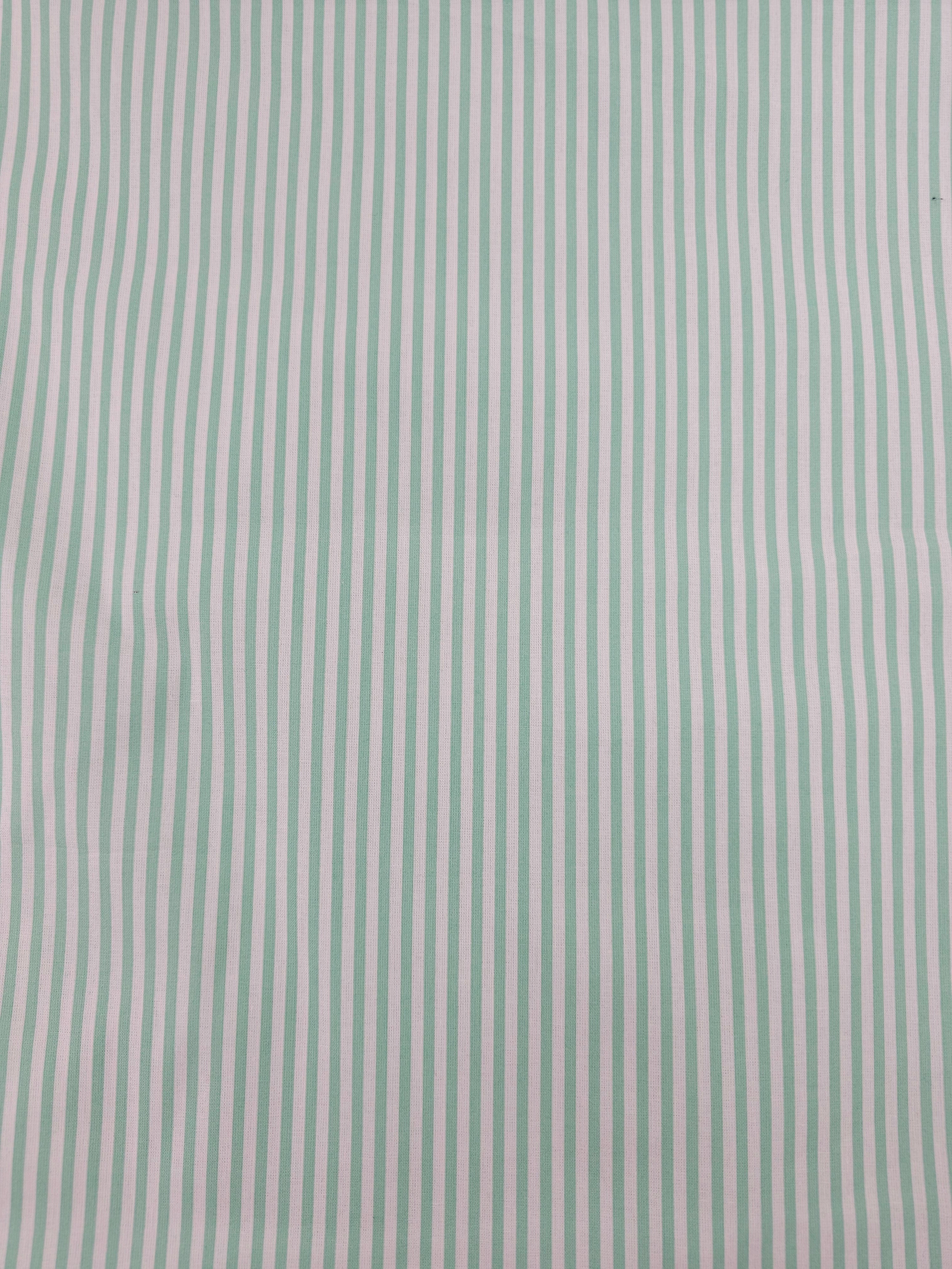 Mint stripe Cotton- 3m piece