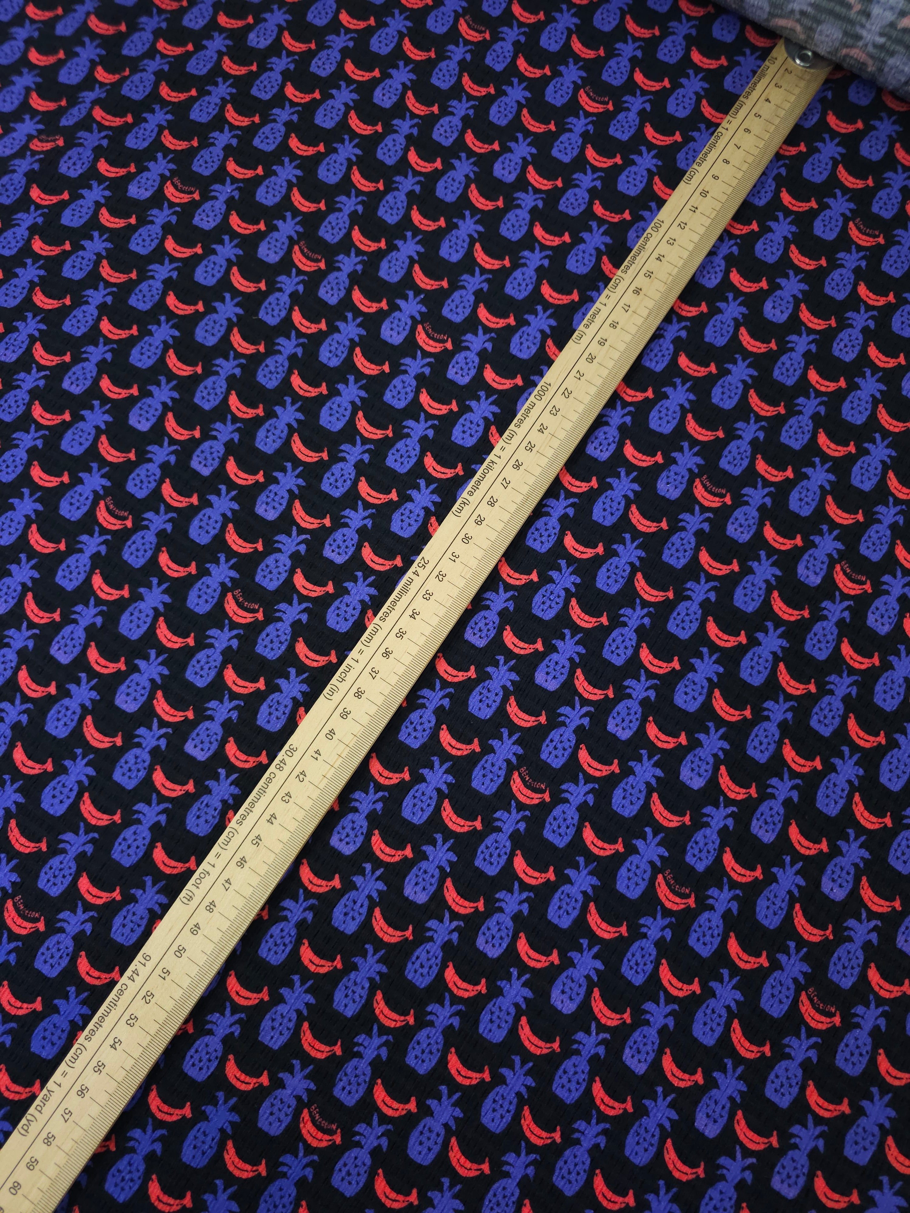 Coral/Violet Banana Pineapple Viscose Gauze
