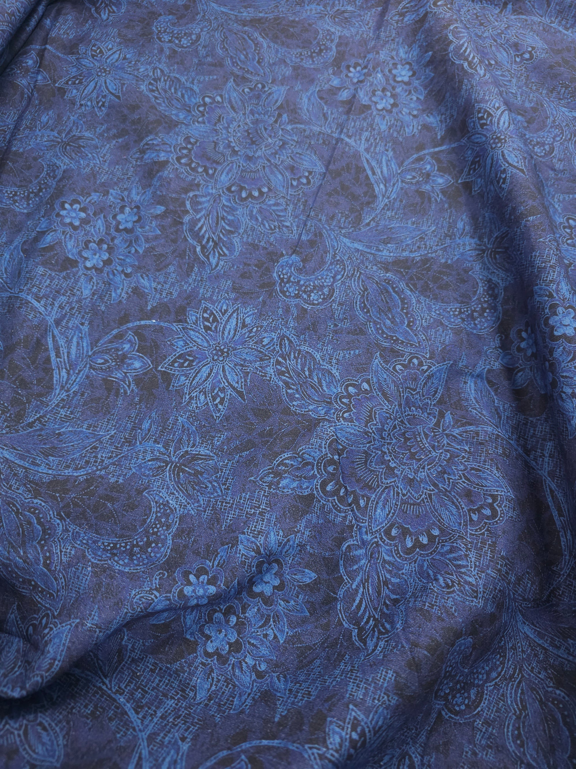 Indigo Navy Majestic Paisley 100% Cotton 118” *EXTRA WIDE*