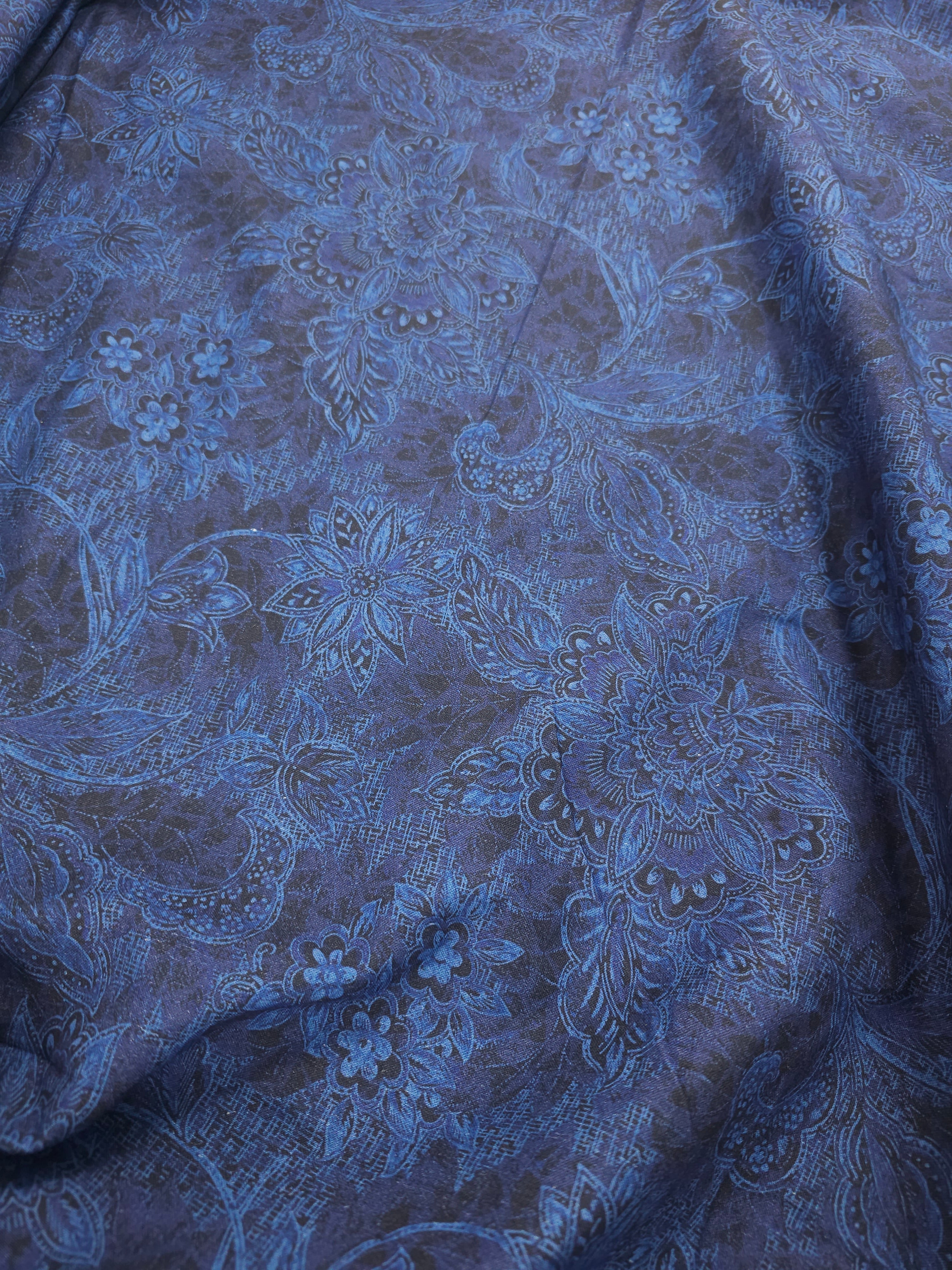 Indigo Navy Majestic Paisley 100% Cotton 118” *EXTRA WIDE*