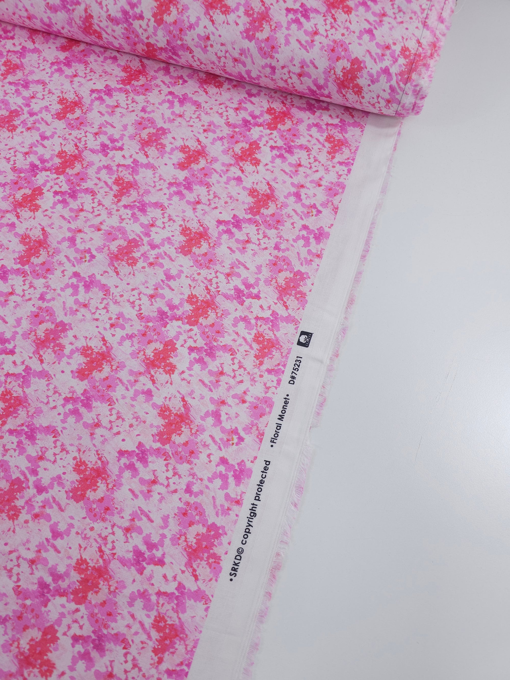 Pink Floral Monet 100% Cotton