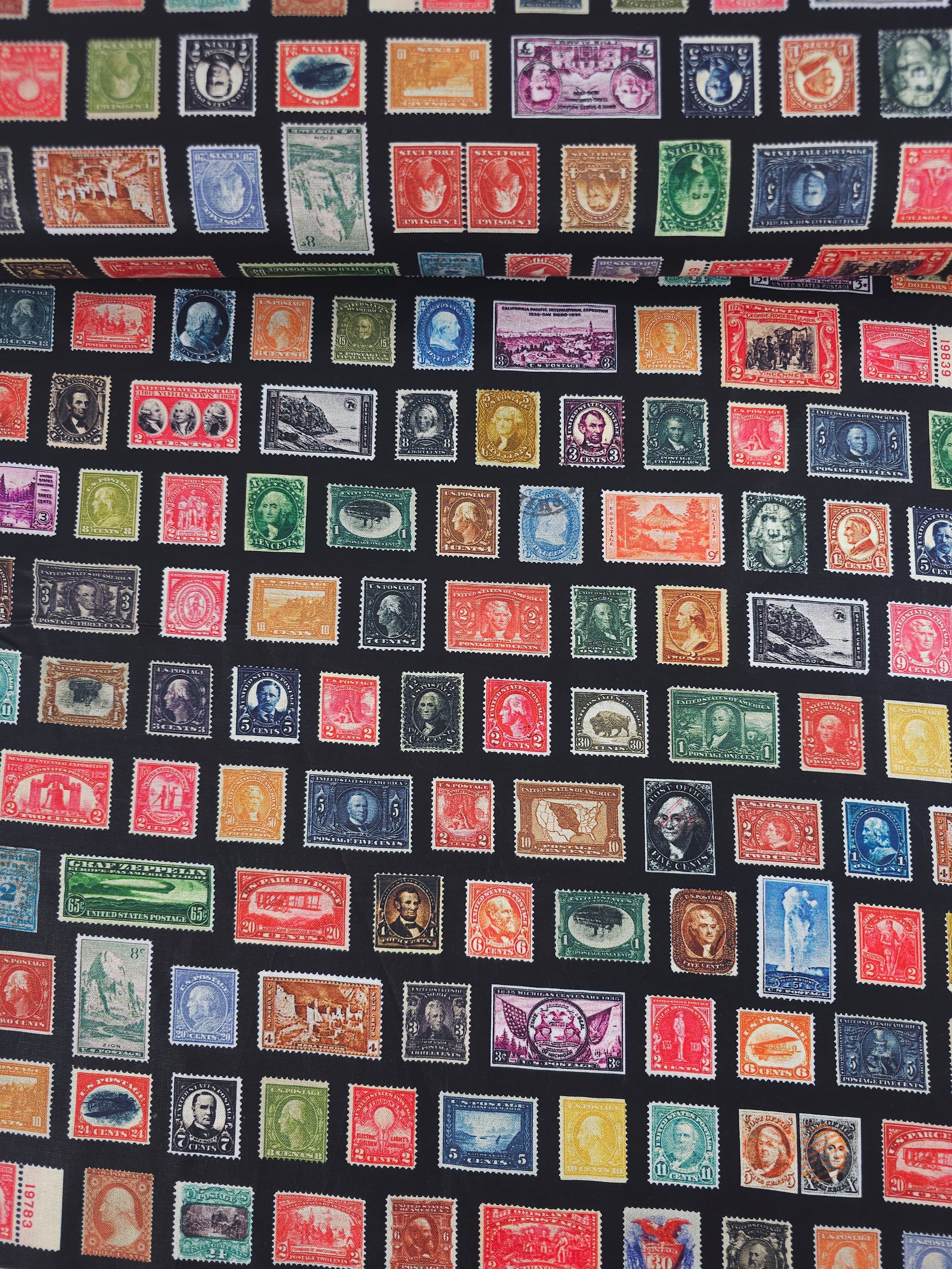 Retro Stamp Rarities 100% Cotton - Robert Kaufman
